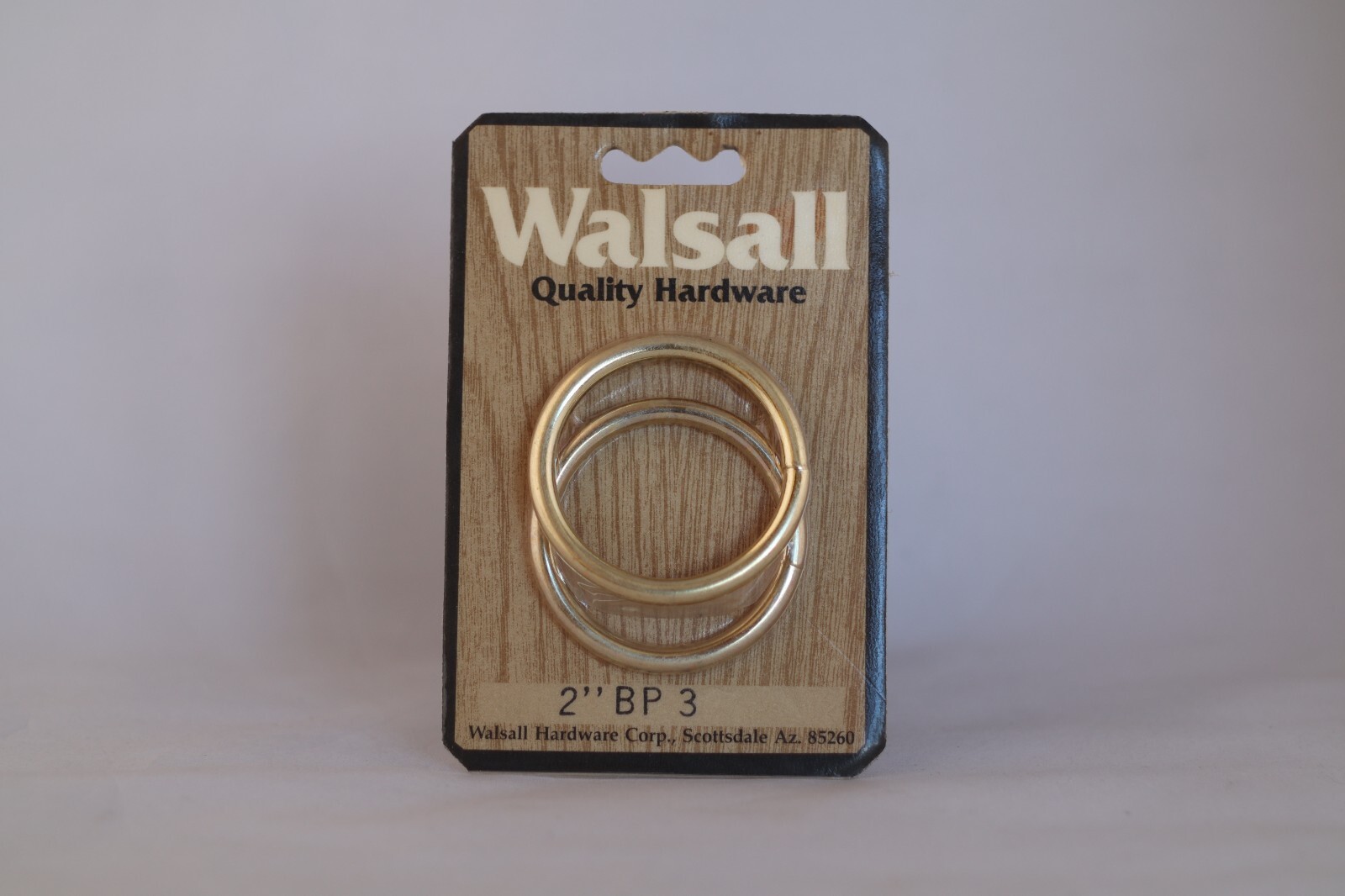 Walsall Horse Saddle Tack Hardware 2" Brass Plated Rings PKG of 2 NOS