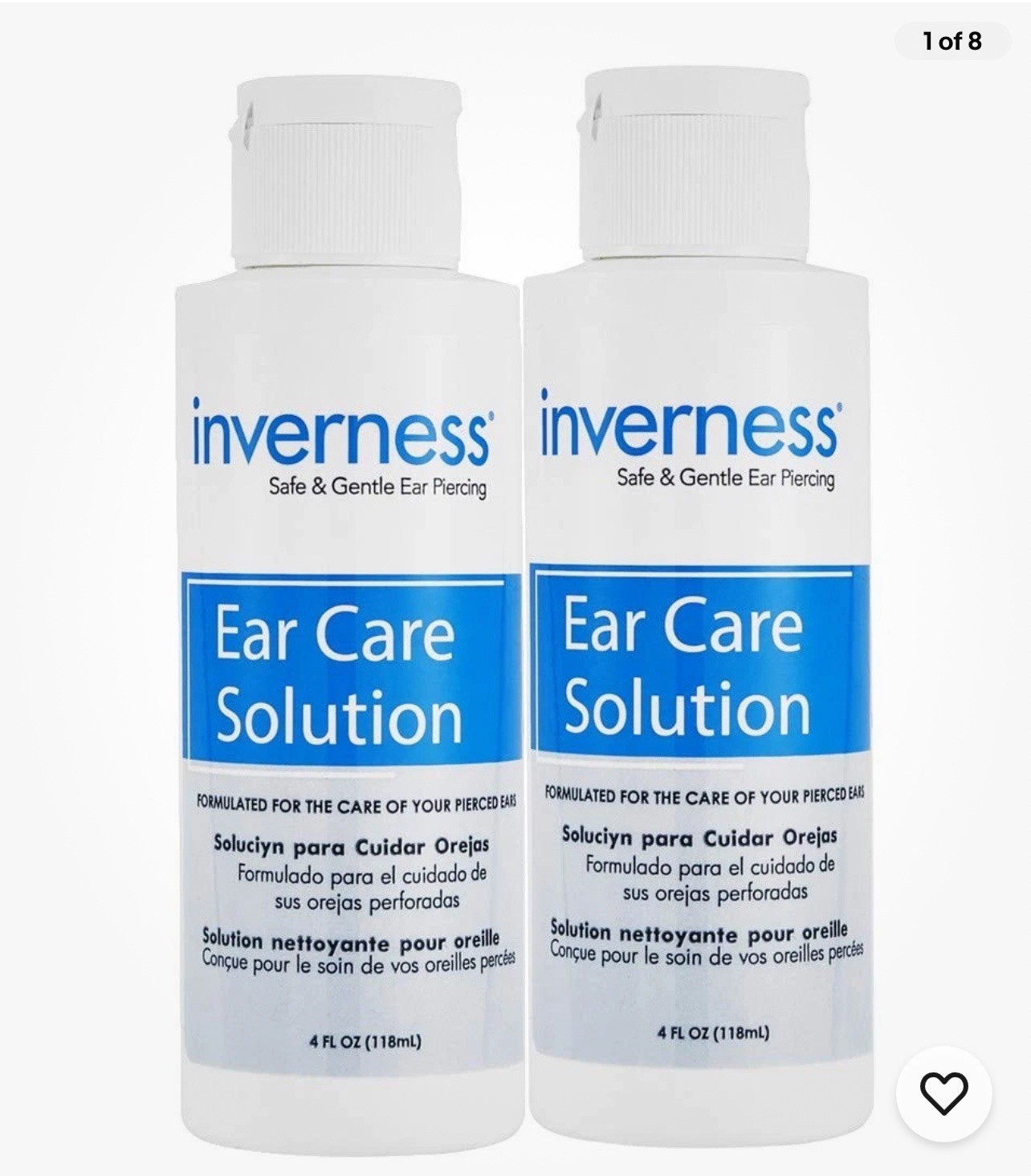 Inverness After Piercing Ear Care Solution 4 Oz 2-Pack – 4 Fl (Pack of 2)