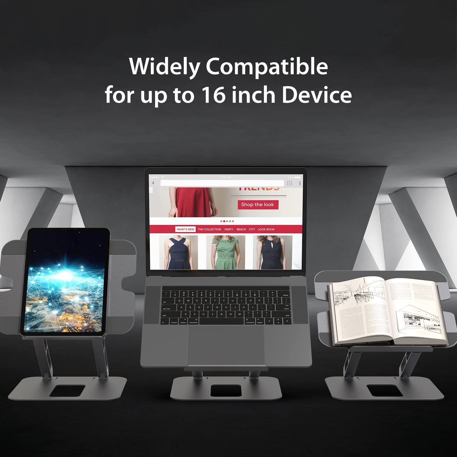 j5create Multi-Angle Aluminum Laptop Stand, Ergonomic Notebook Riser, Suitable