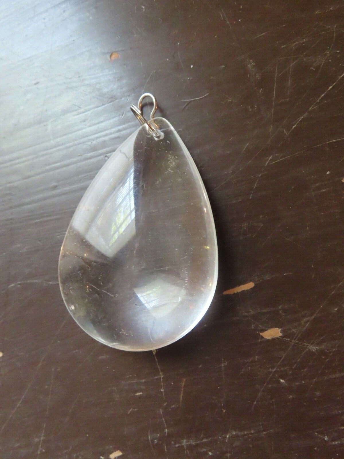 Pottery Barn Set 10 Large Clarissa Teardrop Replacement Crystals Silver Hook~New