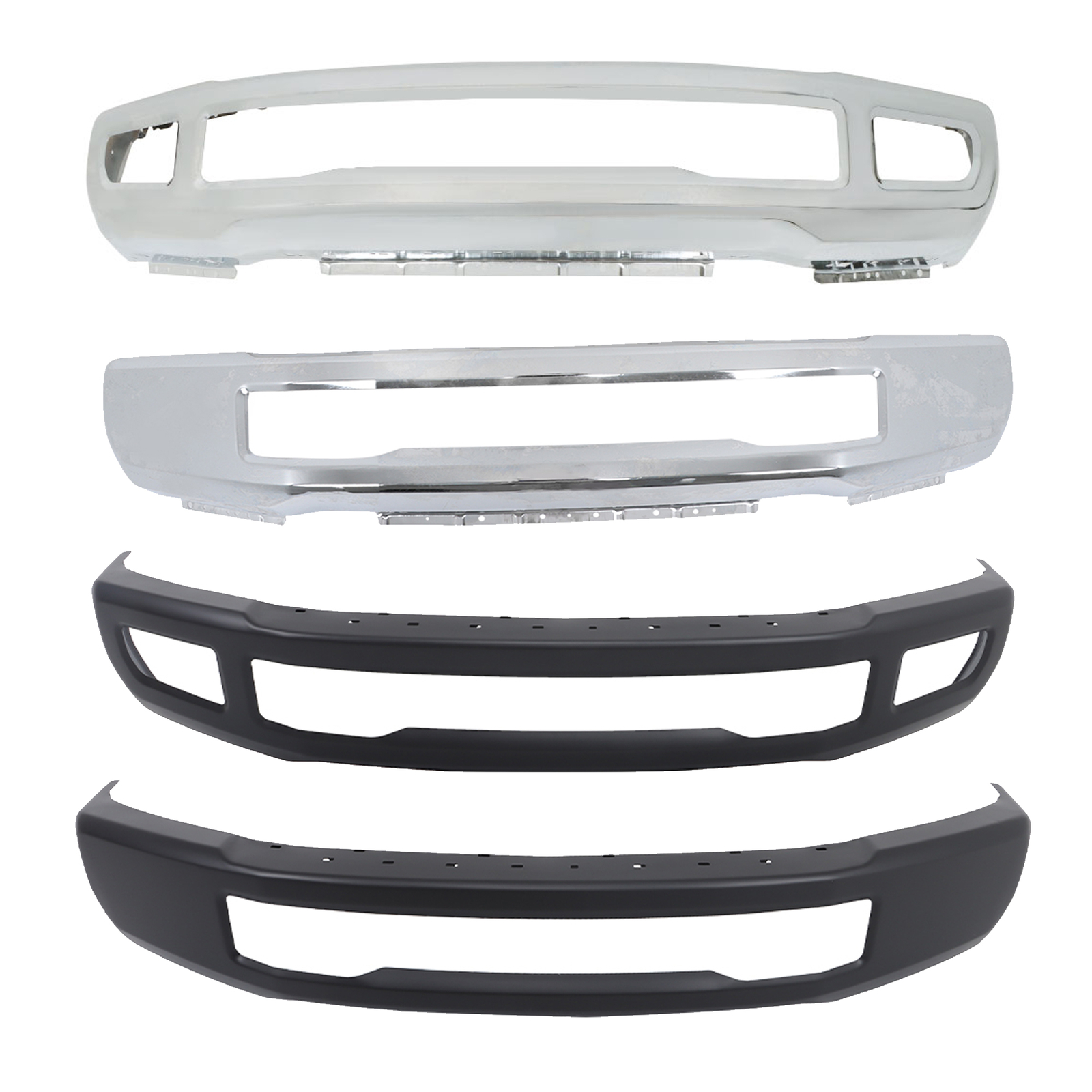Front Bumper For Ford F250 F350 2017-2019 Super Duty W/ Or W/o Fog Lamps Holes