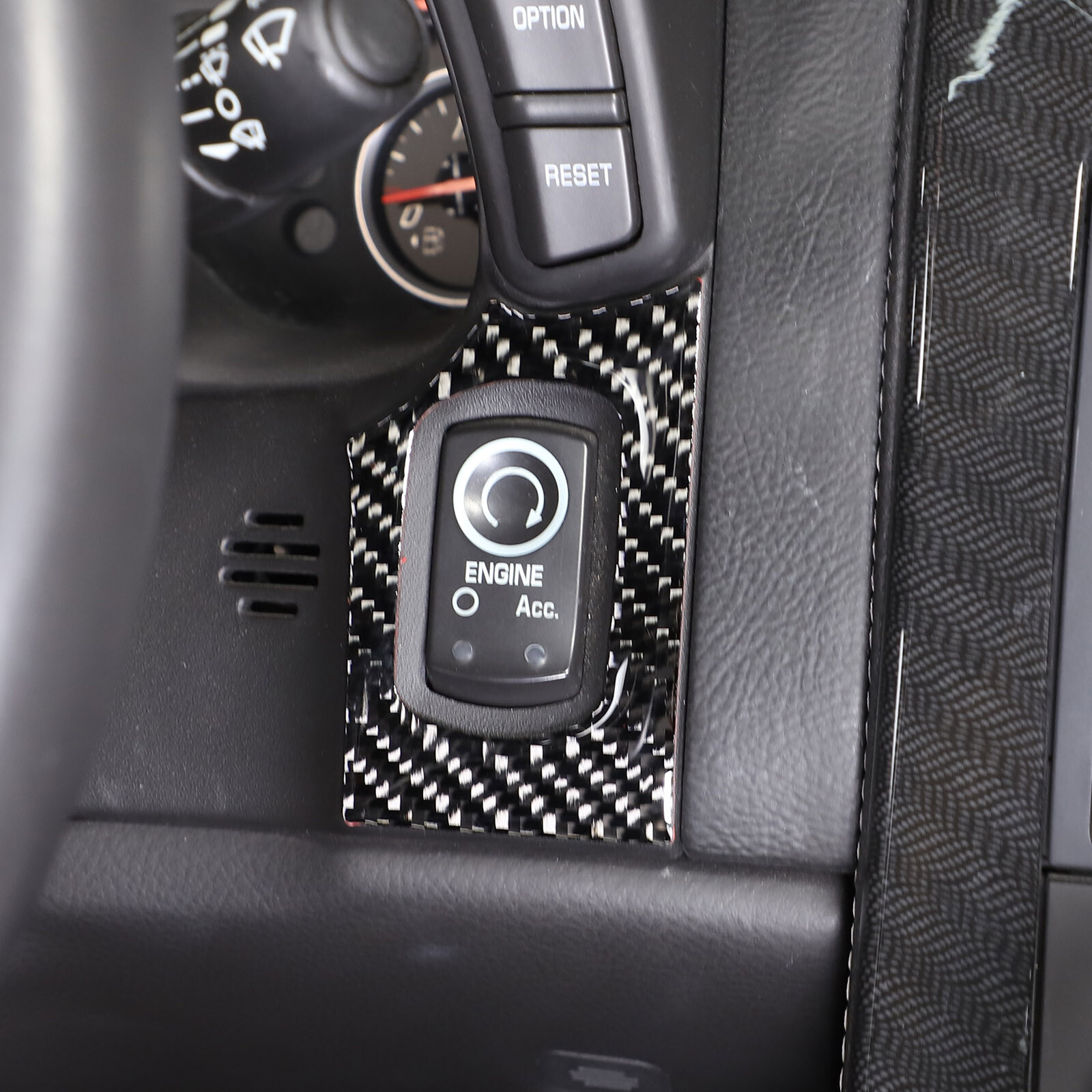 For Corvette C6 2005-2013 Carbon Fiber Engine Start Button Interior Trim Sticker