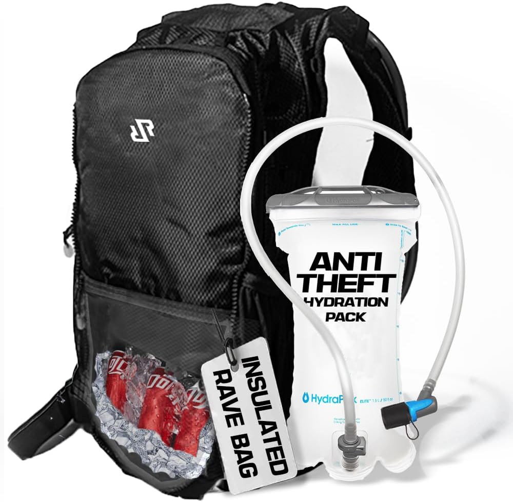 ® Anti-Theft Hydration Backpack | Festival Approved Rave Backpack for Concert Go