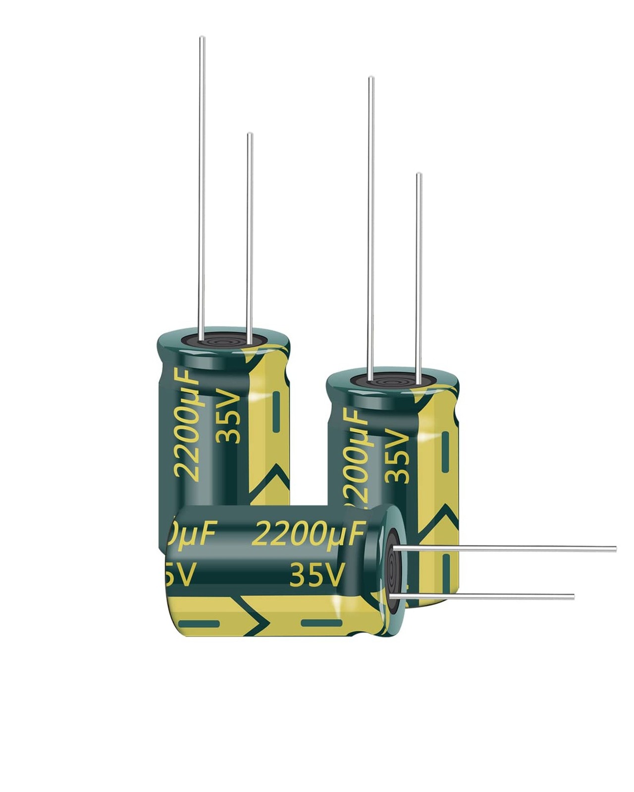 10pcs 35V 2200UF High Frequency Electrolytic Capacitor 13X25mm(0.51x0.98in) A...