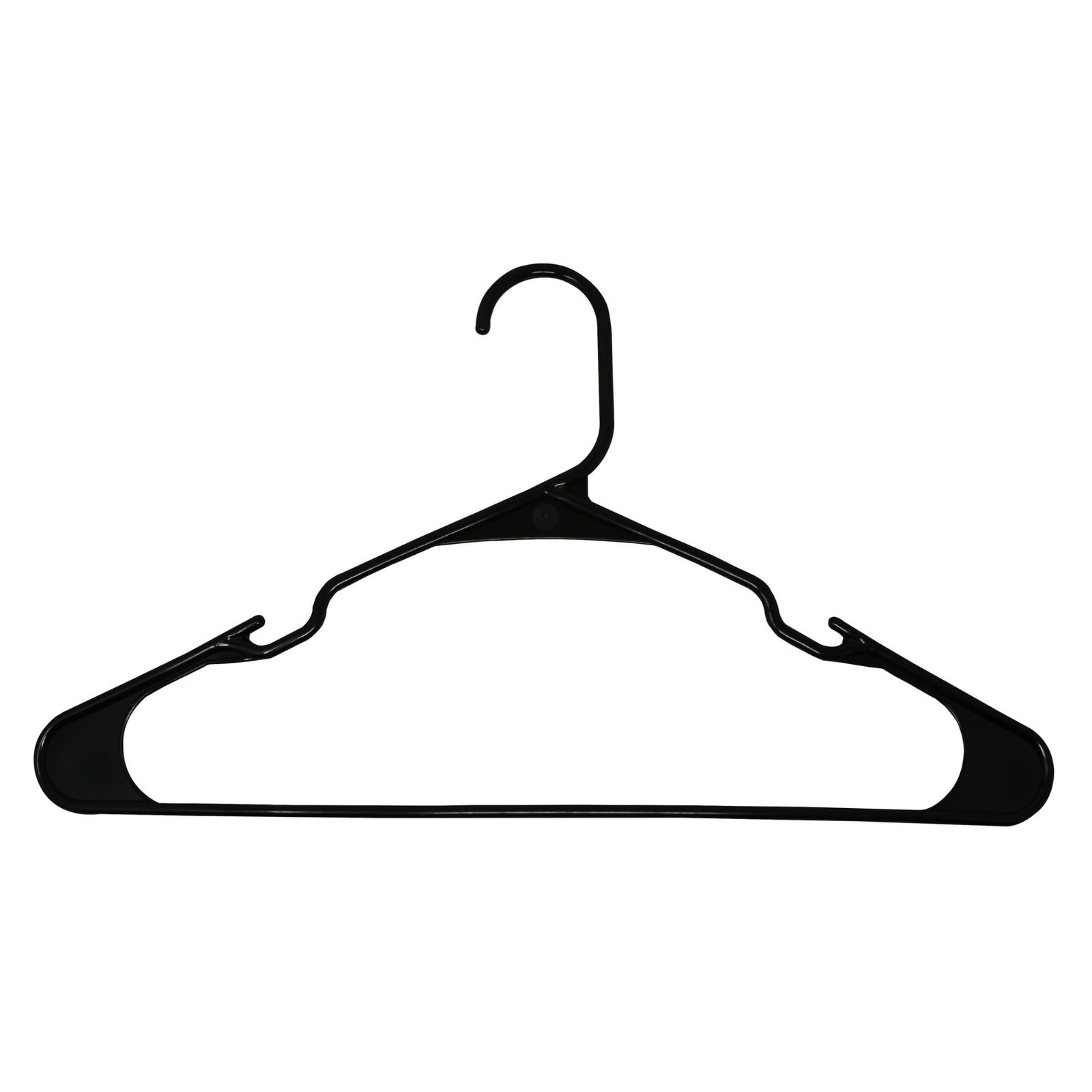 Plastic Clothes Hangers 18-Count Black Lightweight Durable for Everyday Use