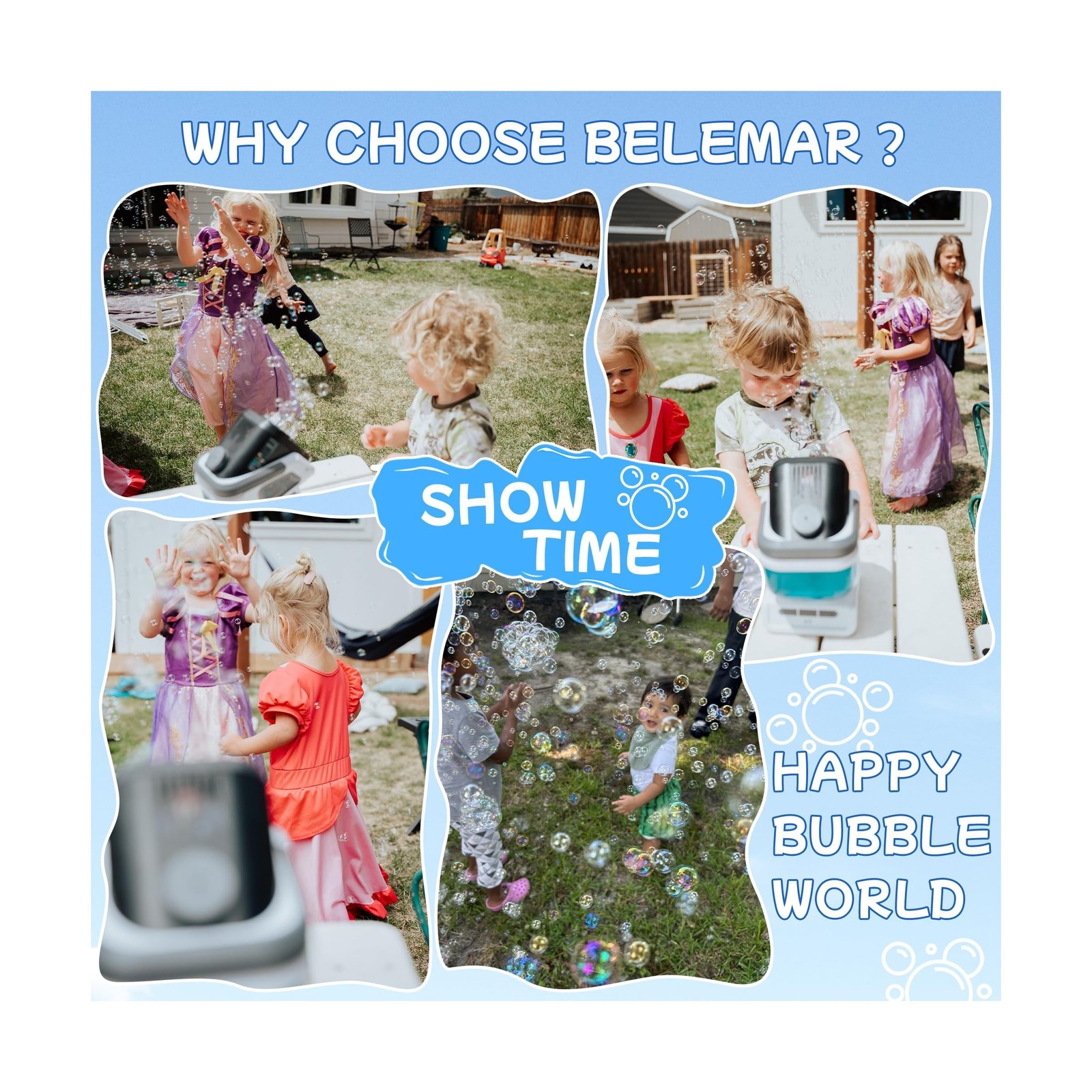 Upgraded Bubble Machine with Remote Control, Automatic Rotation & R... Fast Ship