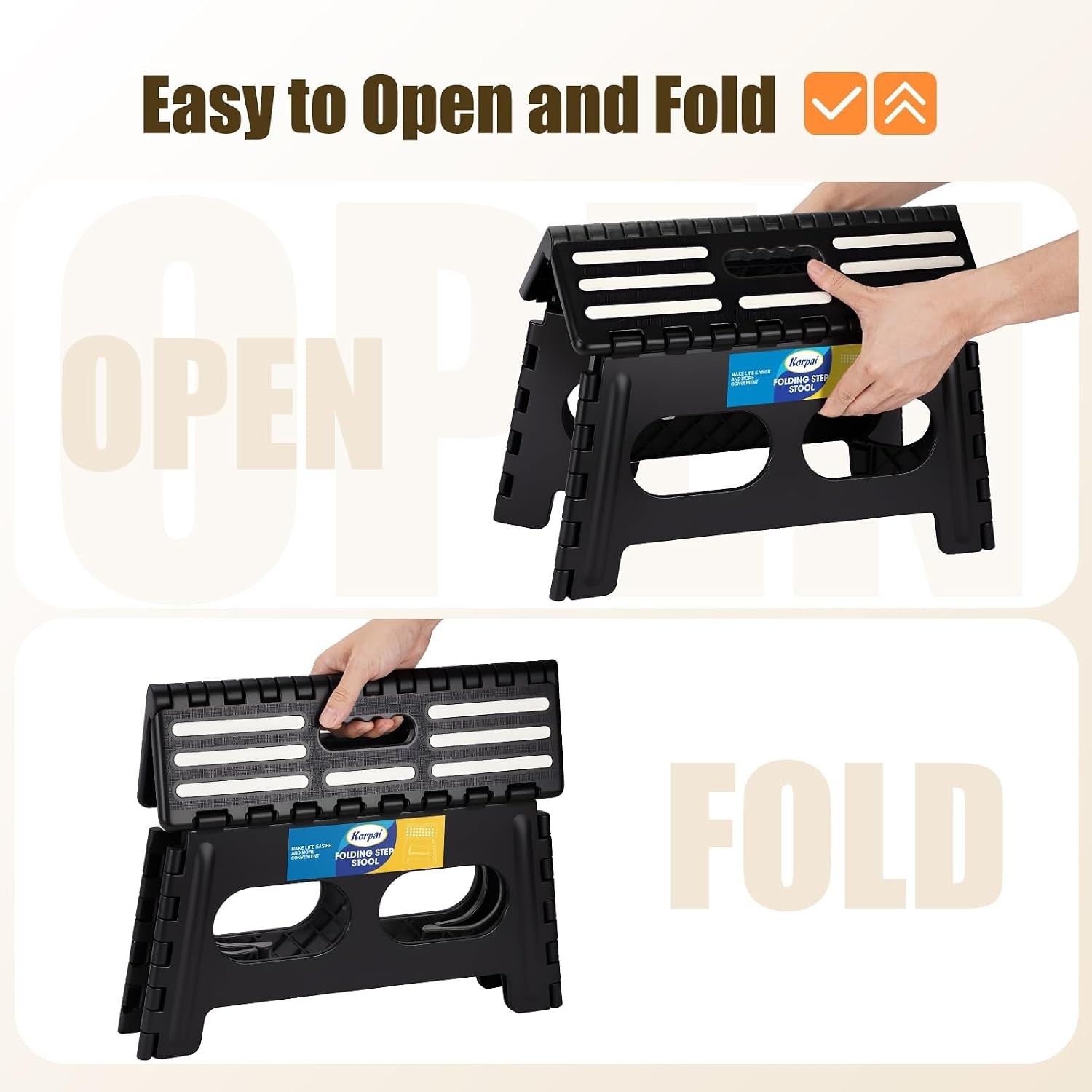 Portable 9-Inch Step Stool - Lightweight, Foldable, Ideal for Kitchen & Bathroom