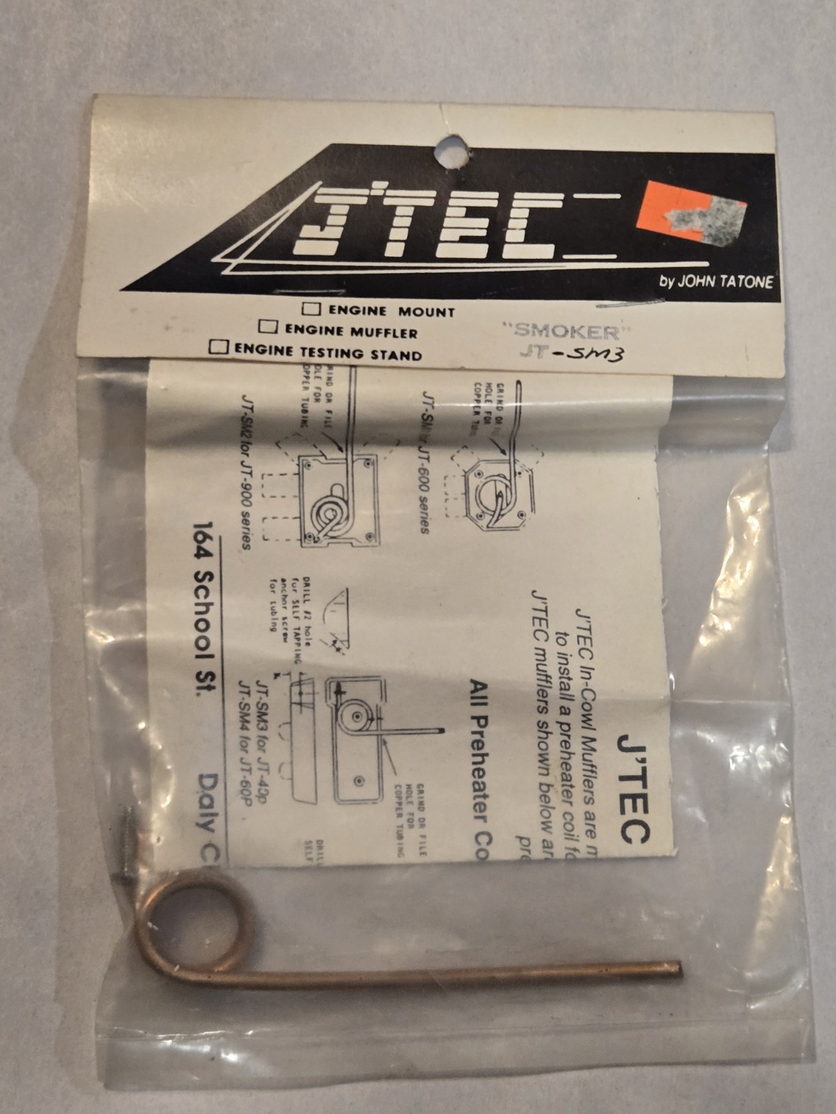 Vintage J'tech Rc Airplane Muffler Smoker Jt-sm3 , Tatone Rc Products,  Rc...