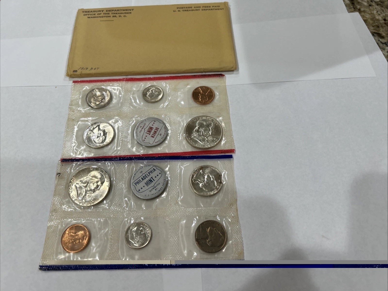 1959 P & D US MINT-UNCIRCULATED-(10 Coins)…90 % SILVER.