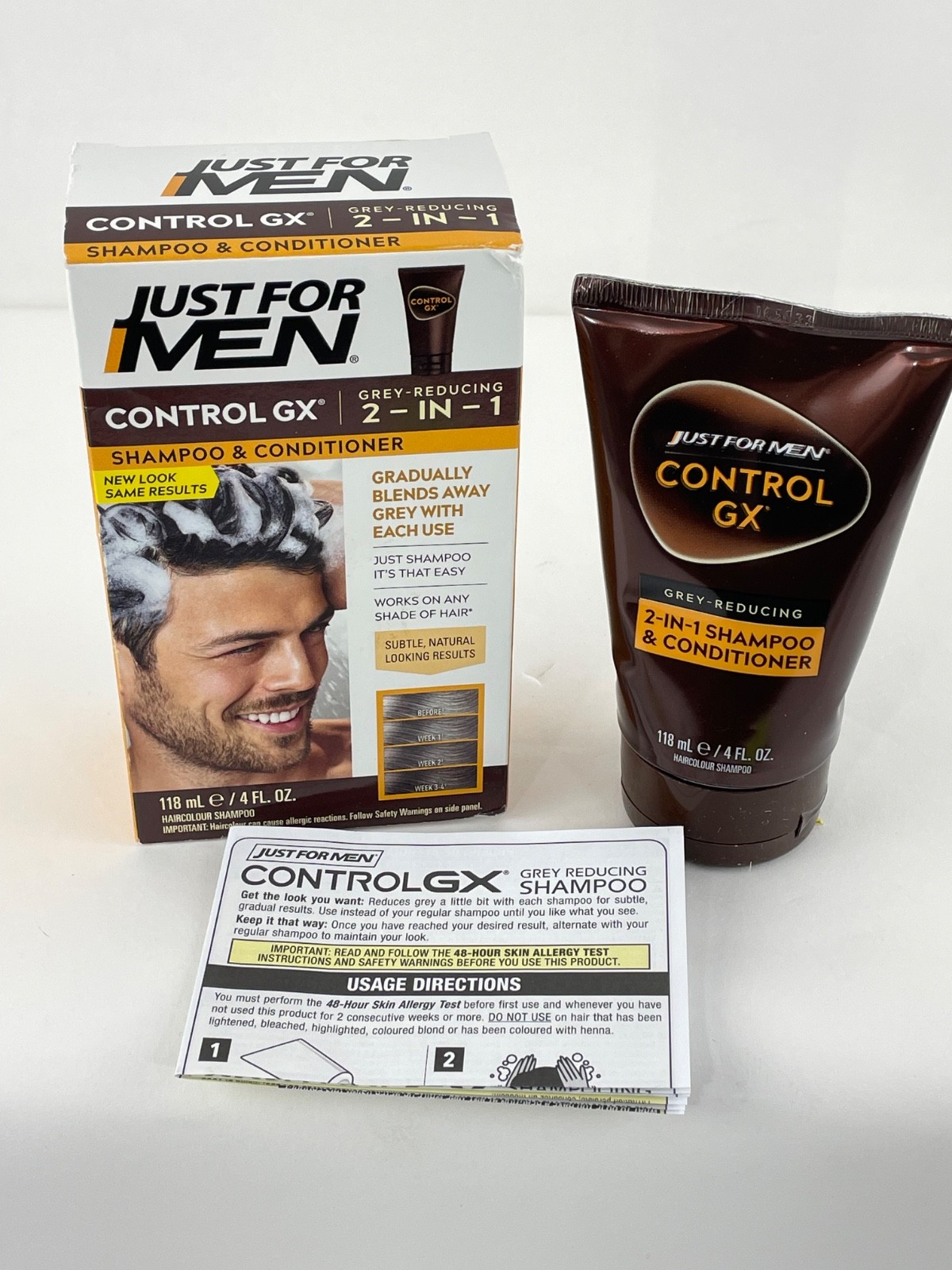 Just For Men Control GX Grey Reducing Shampoo Wash 4 oz. Blends Away Gray Hair