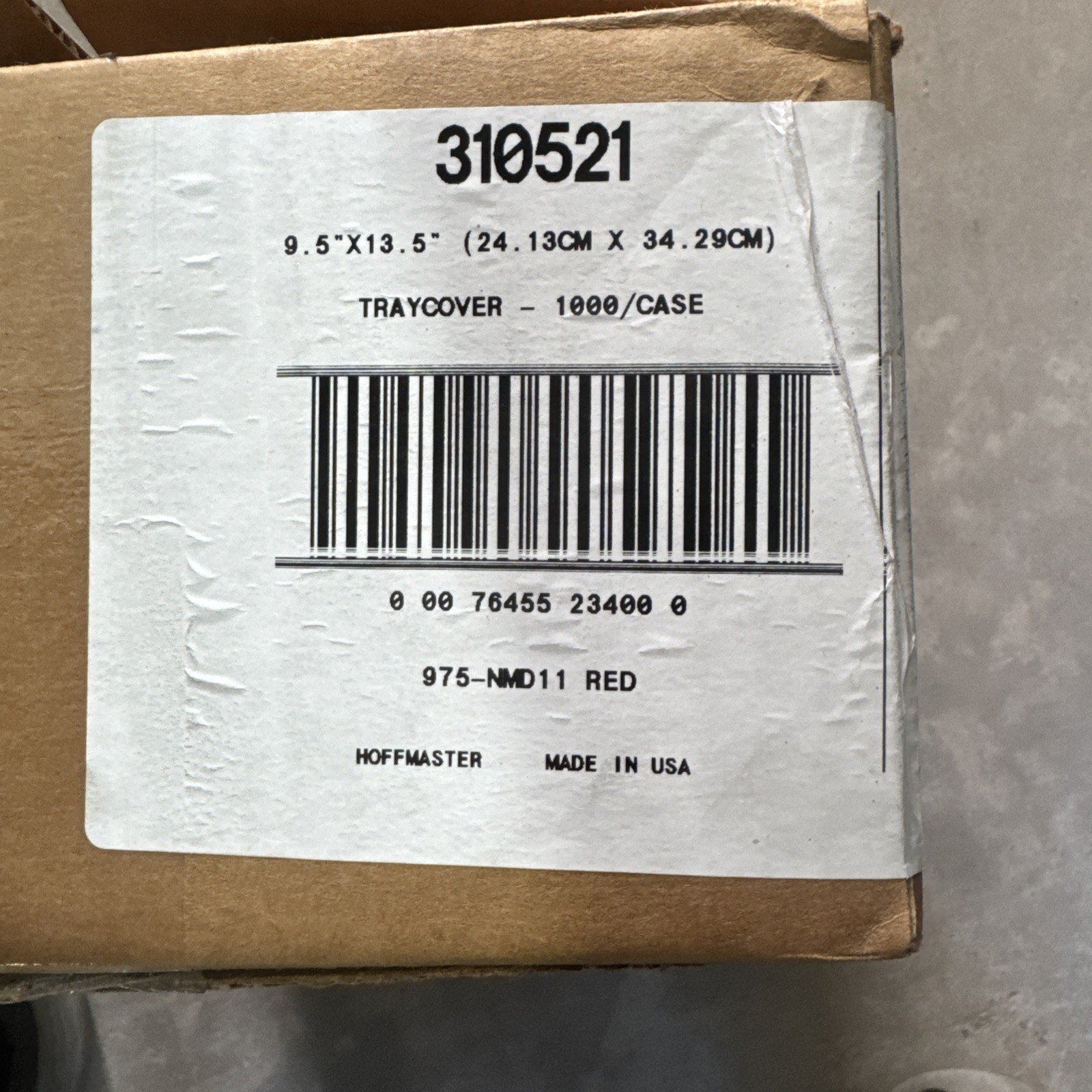 Traycover 1000/case Red 310521 Hoffmaster Made In USA 9.5”x13.5”