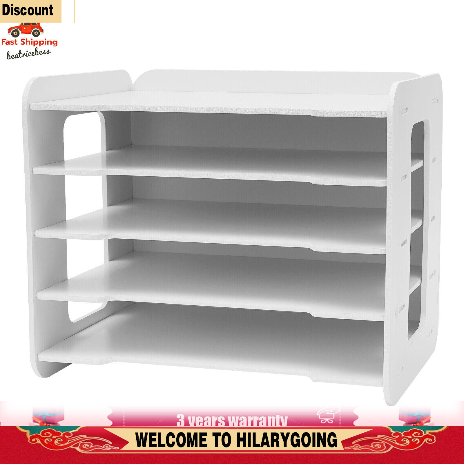 Stackable File Organizer Tray Desk Desktop Paper Document Tray Holder 5 Tiers