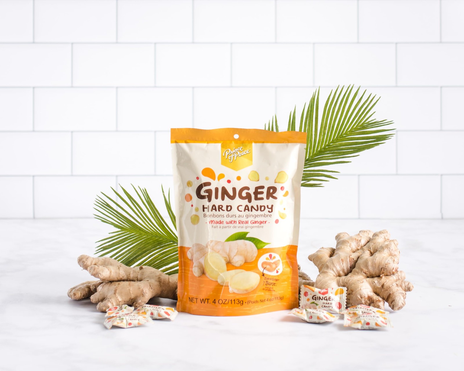Ginger Hard Candy Center Filled Burst Natural Digestive Aid Individually Wrap...