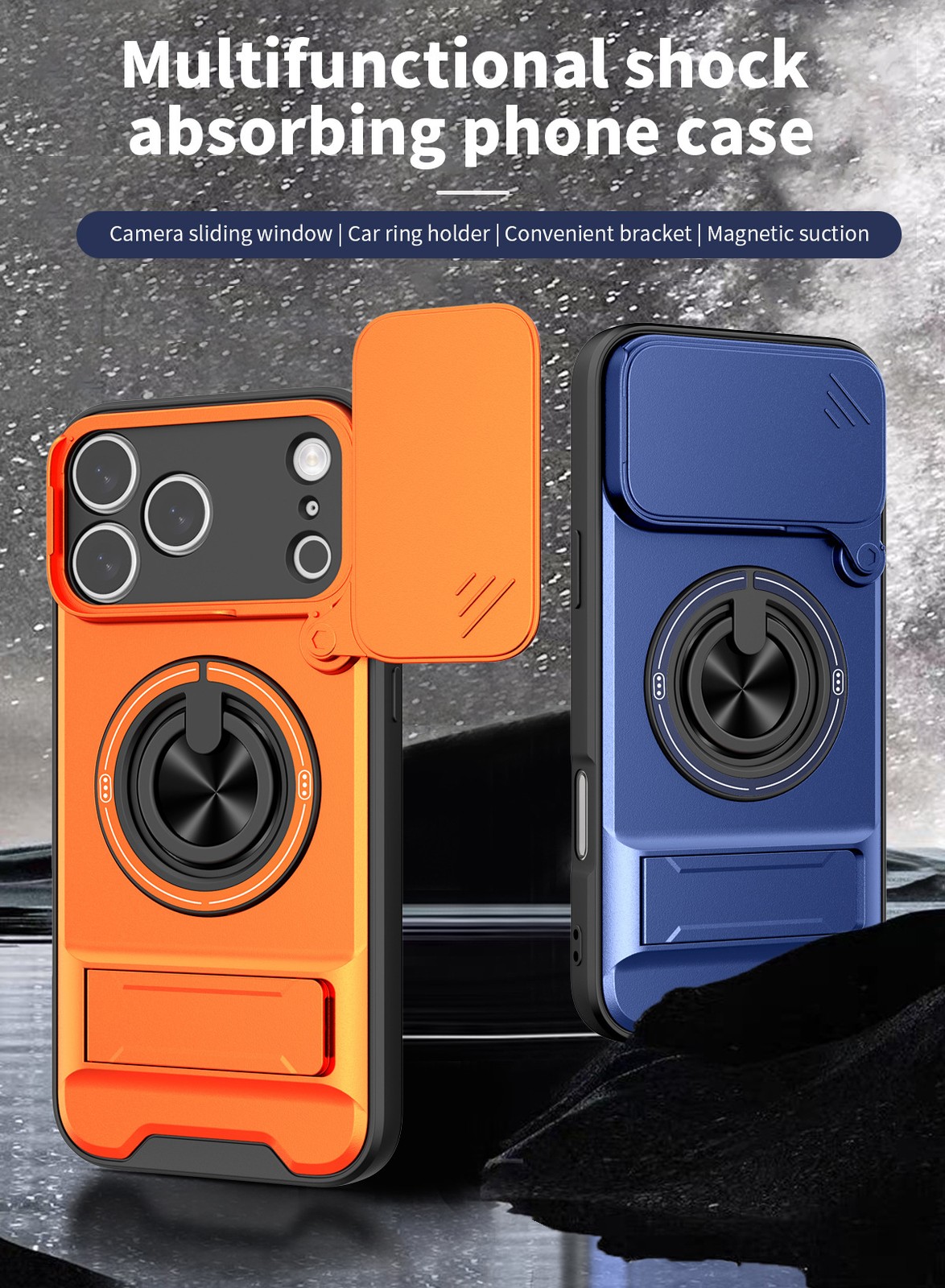 360° Rotating Kickstand Shockproof Magnetic Phone Case For iPhone 17 Pro Max