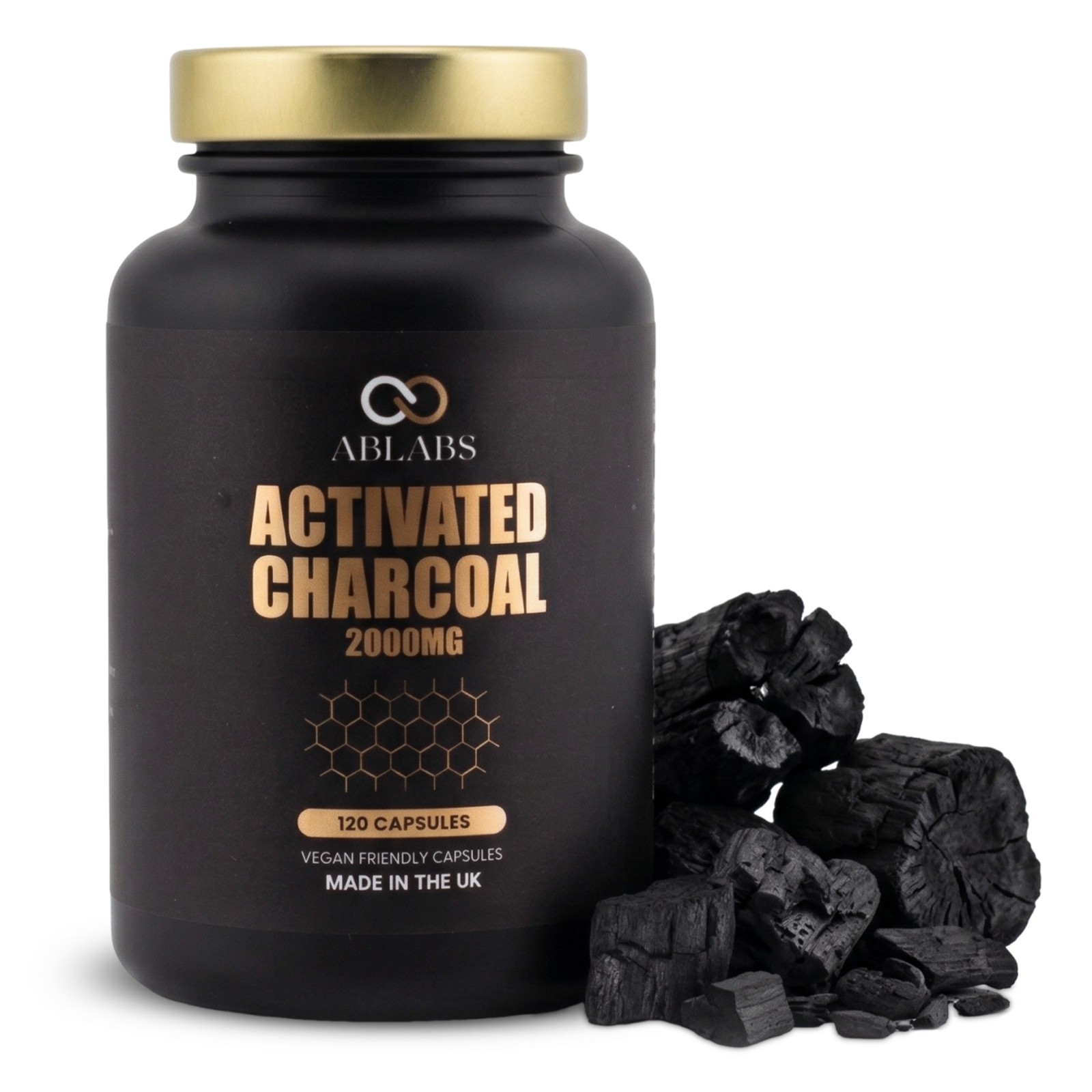 Activated Charcoal 2000mg • Vegan Capsules • Multi Pack Sizes •Made in UK Ablabs