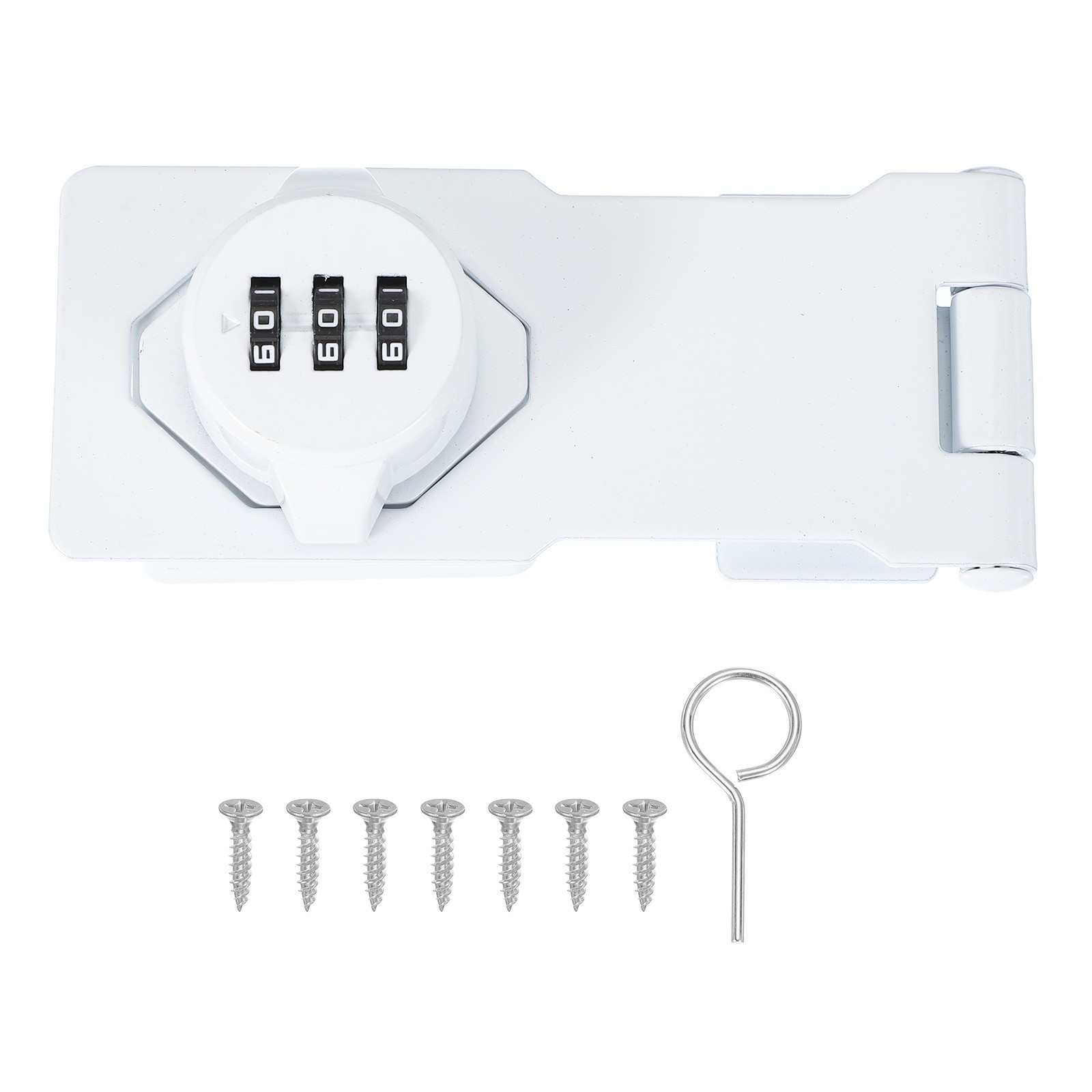Password Rotary Hasp Locks Mechanical Cabinet Combination Latch Locks 4.5" White