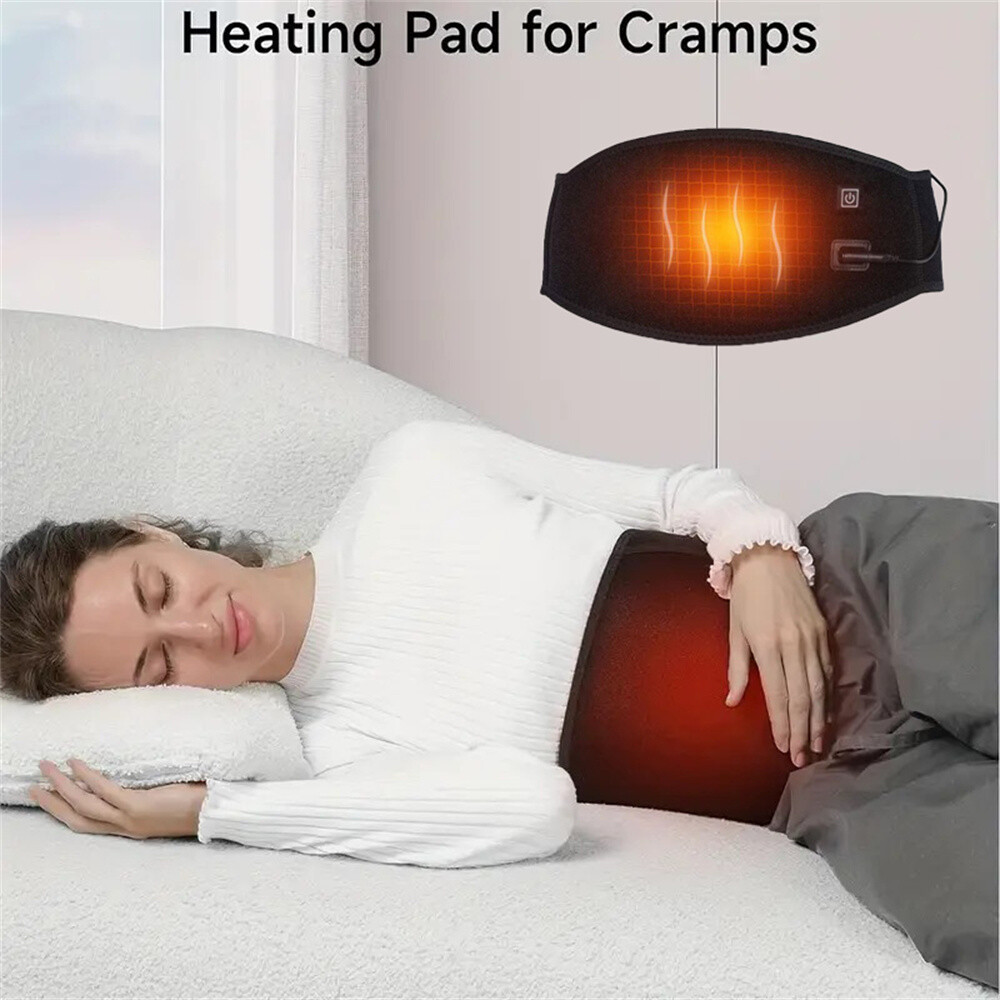 Heating Pad Lumbar Waist Support Brace Belt Lower Back Pain Relief for Men Women