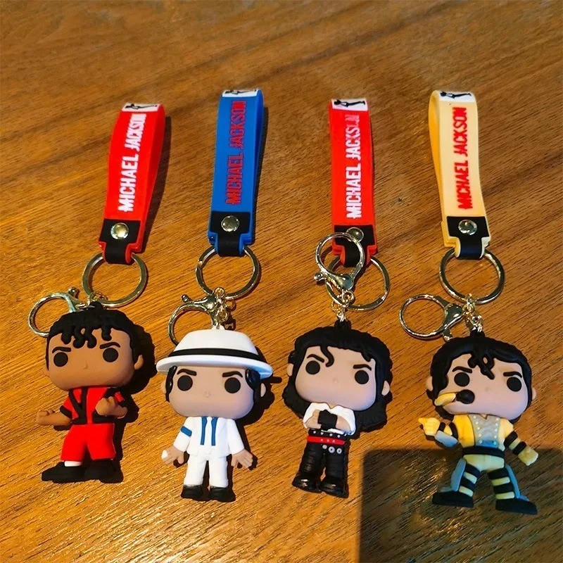 Michael Jackson Mini Figure Keychain King of Pop Key Ring Collectible Toy Gift