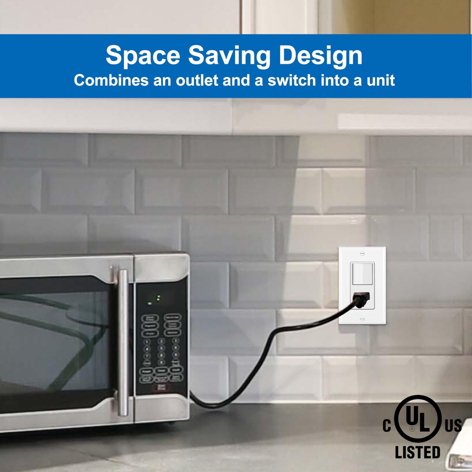 BESTTEN 6 Pack Combination Wall Light Switch and Decor Outlet, Single Pole Rocke