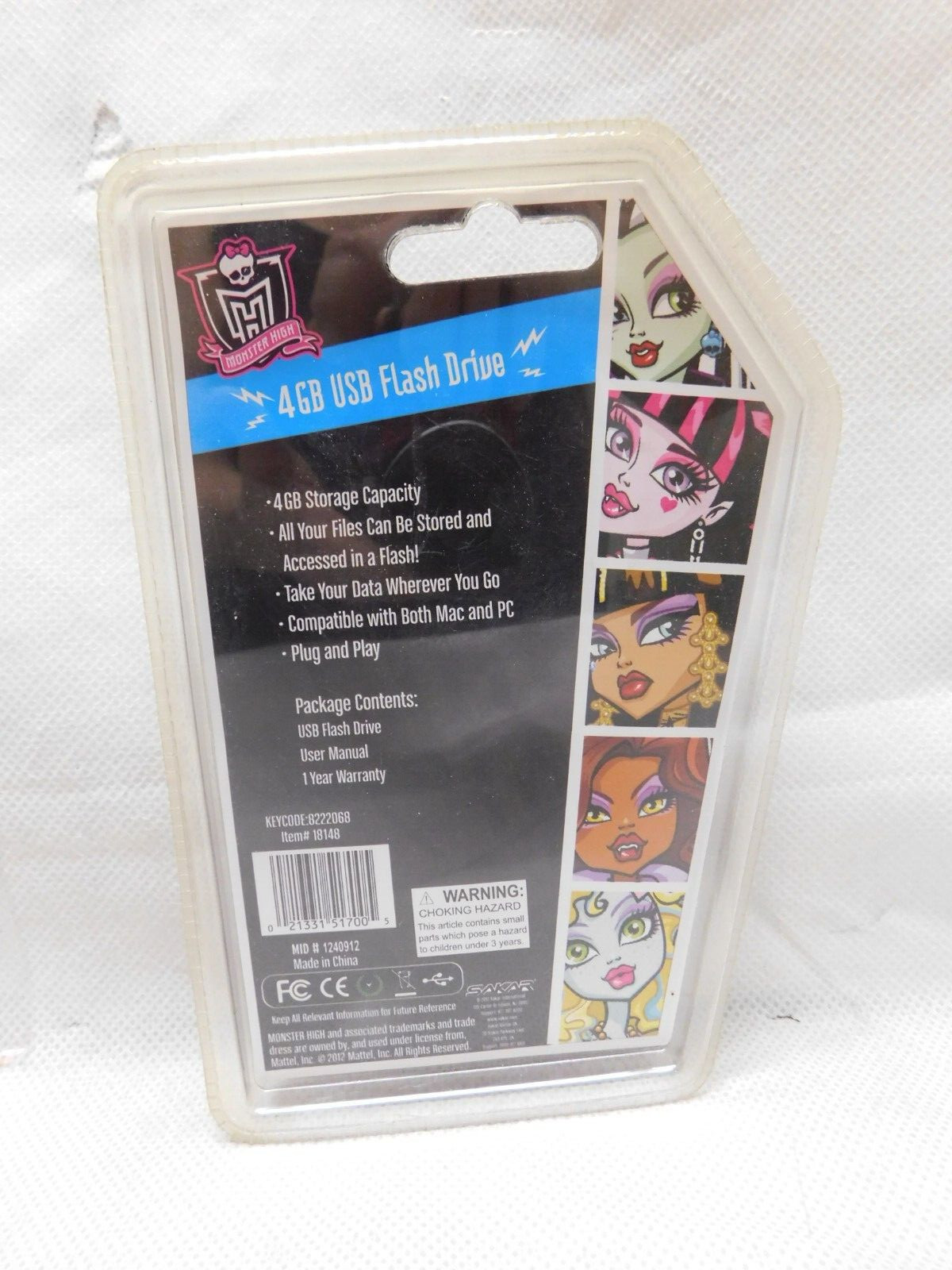 Monster High 4GB USB Flash Drive Compatible with Mac and PC