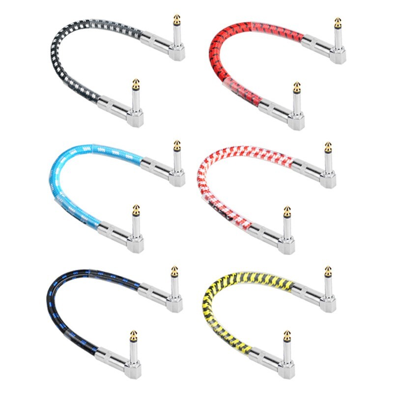 AZOR 6pcs Connector Cable 2 Heads Pedal Line 15cm Patch Cables For Guitar Pedal