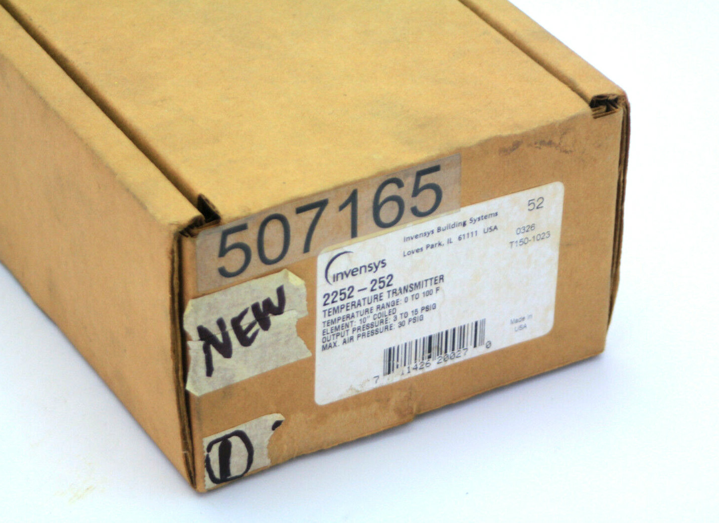 Invensys 2252-252 Temperature Transmiter w/ 10'' Element (0 to 100F) New
