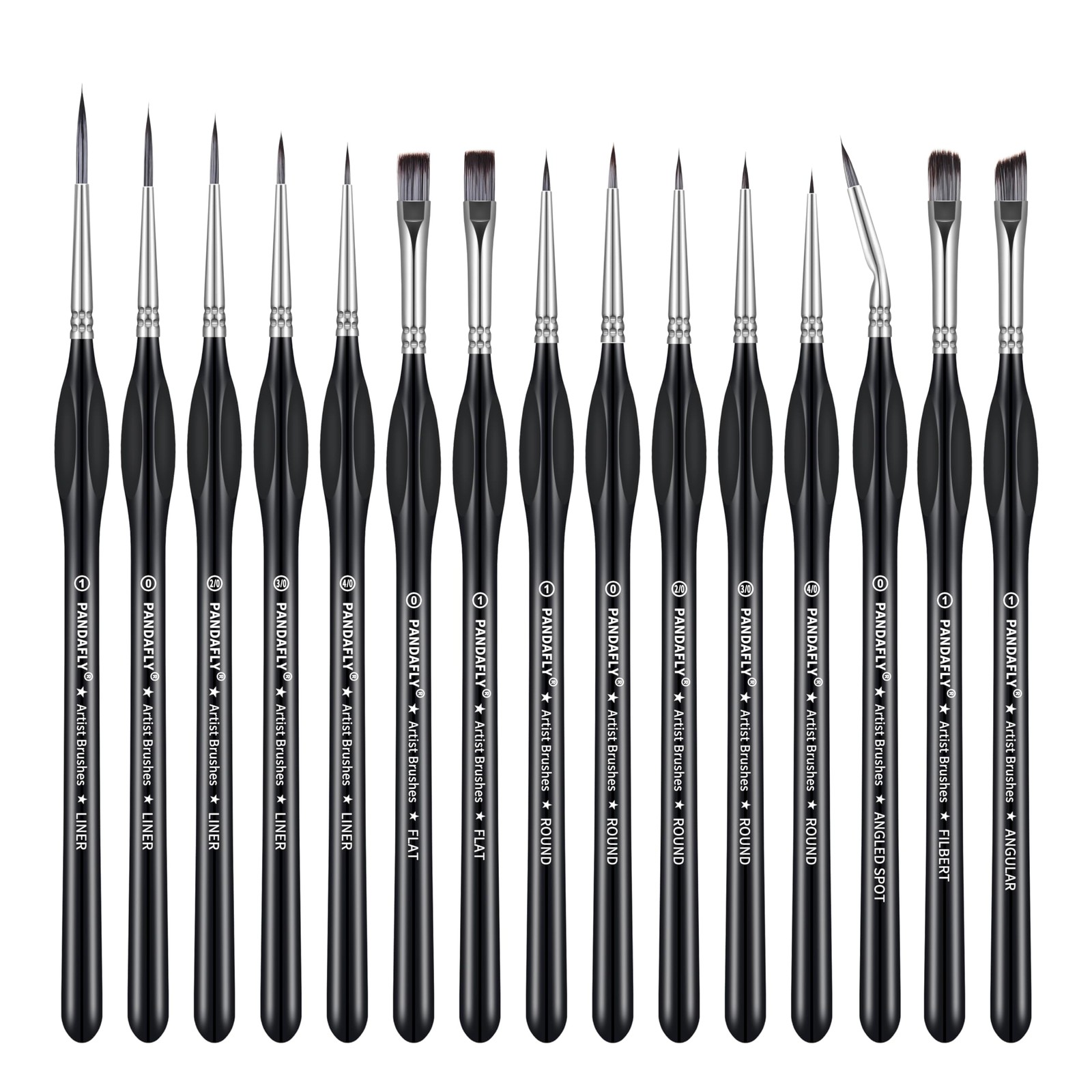 Detail Paint Brushes Set, 15Pcs Miniature Brushes for Fine Detailing & Art Paint