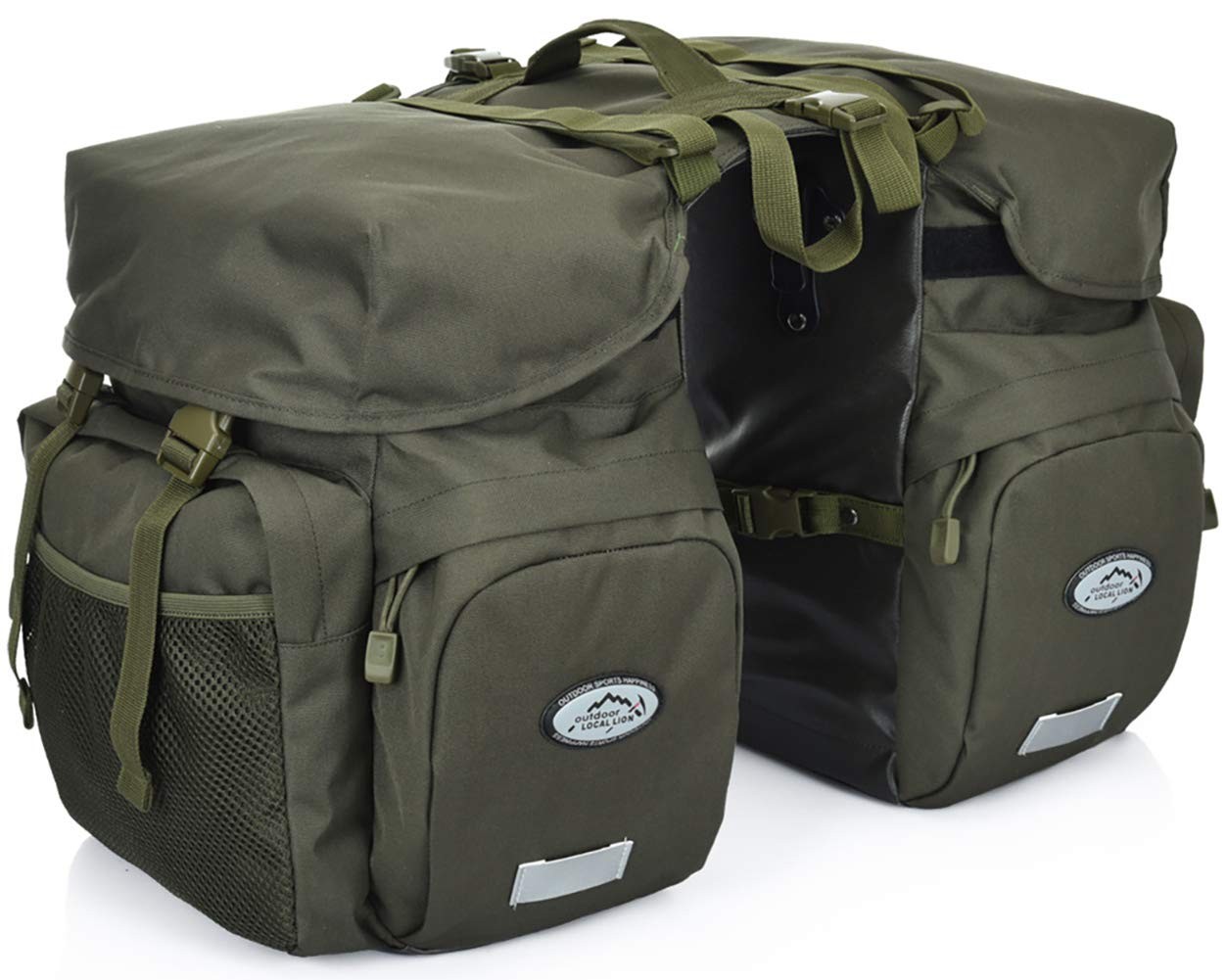 50L Bike Panniers Bicycle Commuting Bag Waterproof Saddle Bags with Rain Cove...