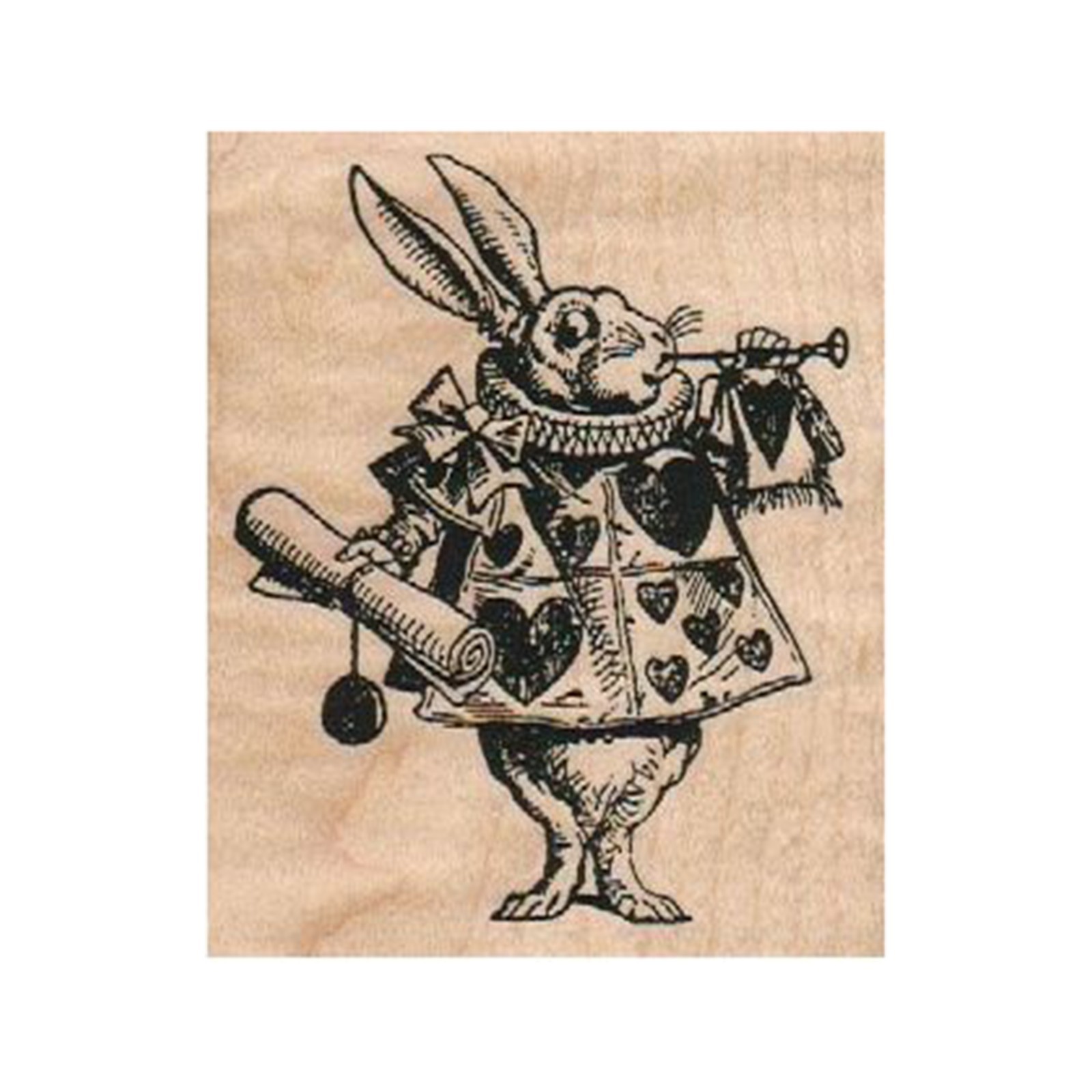 White Rabbit 2 3/4 x 3 1/4" Rubber Stamp, Alice in Wonderland Stamp, Alice Stamp