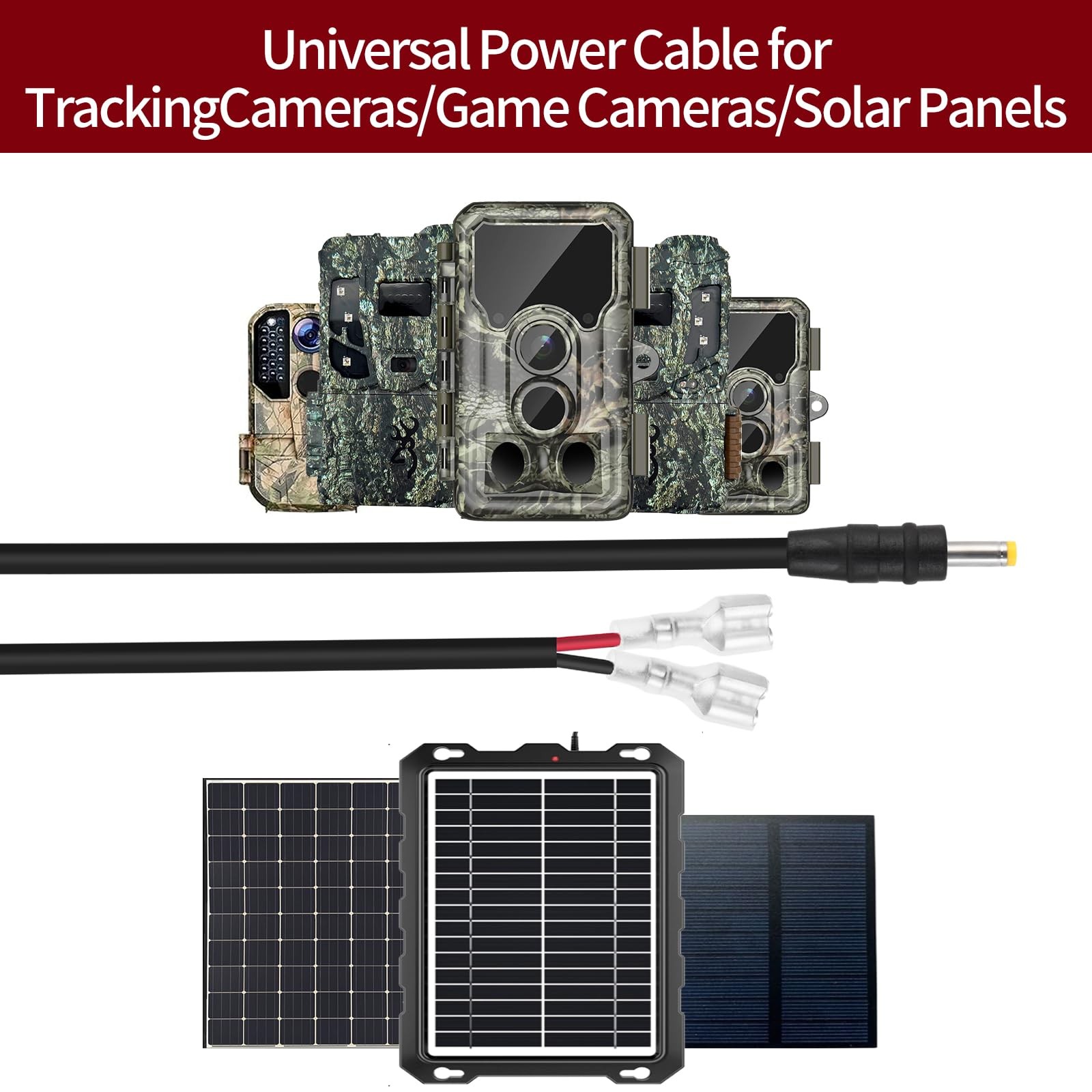 Trail Camera Power Cord,5.5x2.1mm DC Plug External Cable Compatible...