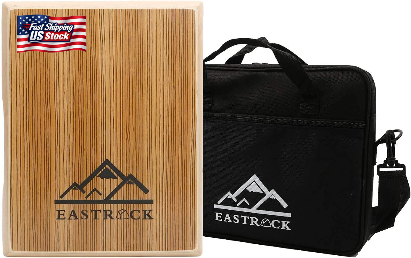 EASTROCK Travel Cajon Box Drum – Portable Wooden Hand Drum with Internal Guitar