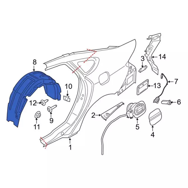 Genuine Ford Quarter Panel Splash Shield DS7Z-58278B51-B