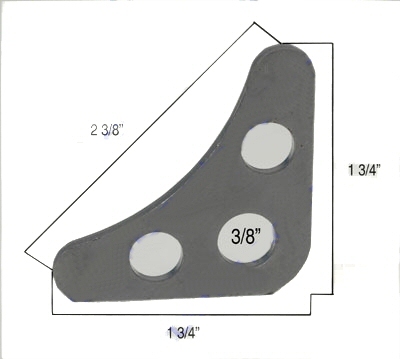 Weld On Flat 90 Degree Gusset With Three 3/8 Holes - Bag Of 50 Gussets