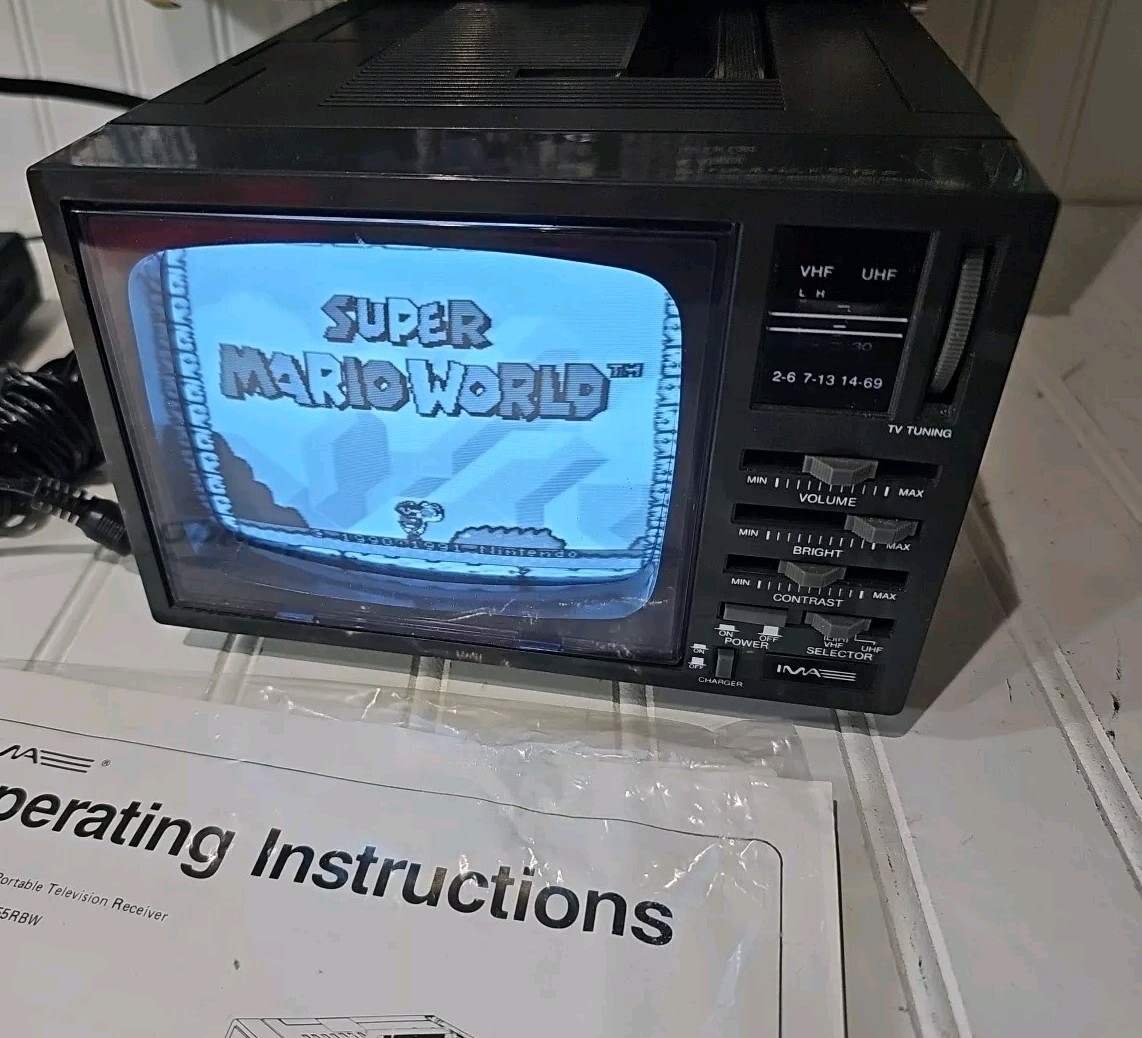 MINI TV IMA 5.5" inch Hi-Tech Portable Camping Television Working Gamer Tube Crt