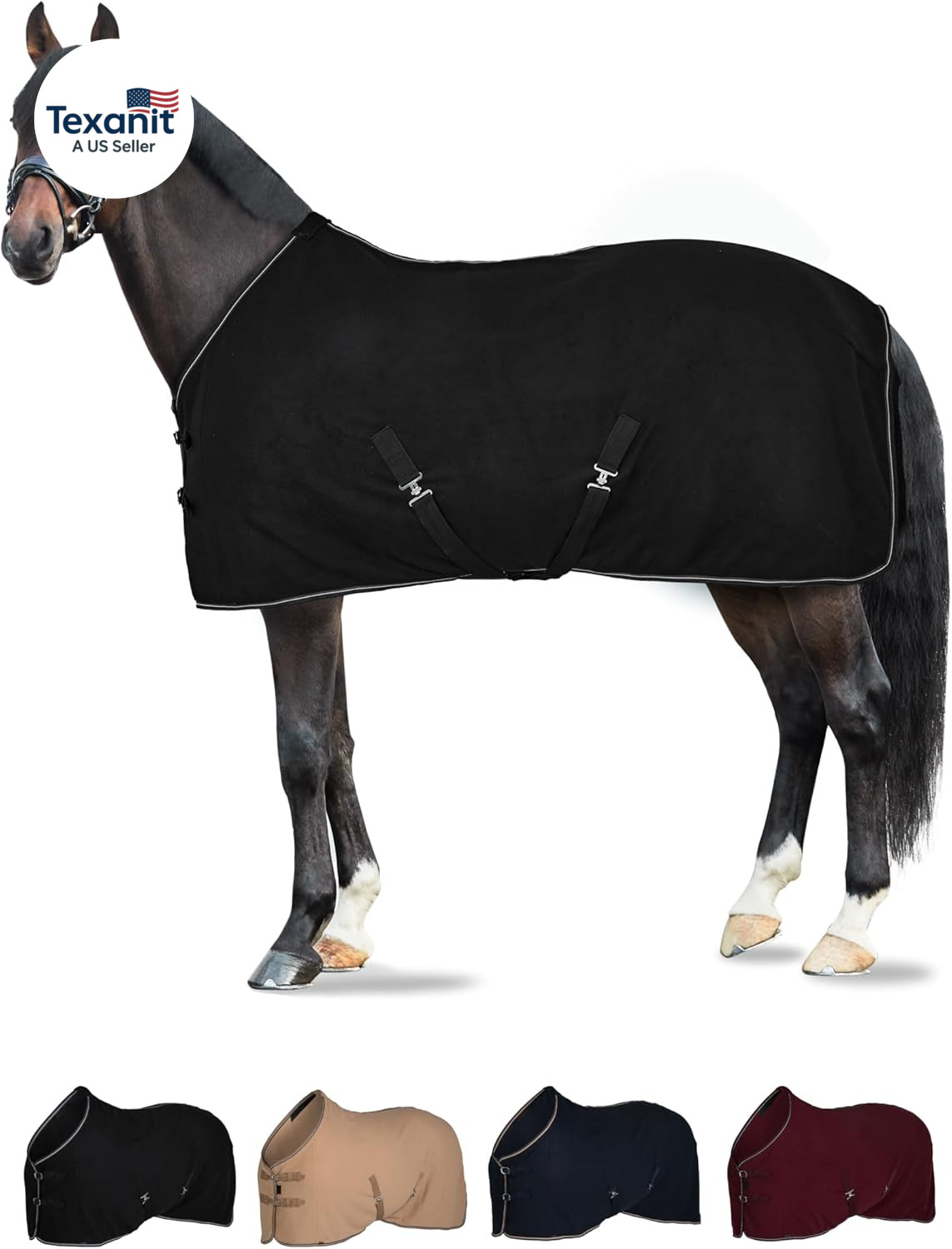 Kiel Fleece Horse Cooler Blanket | Quick-Dry Fleece Horse Cooler Sheet with X-Su