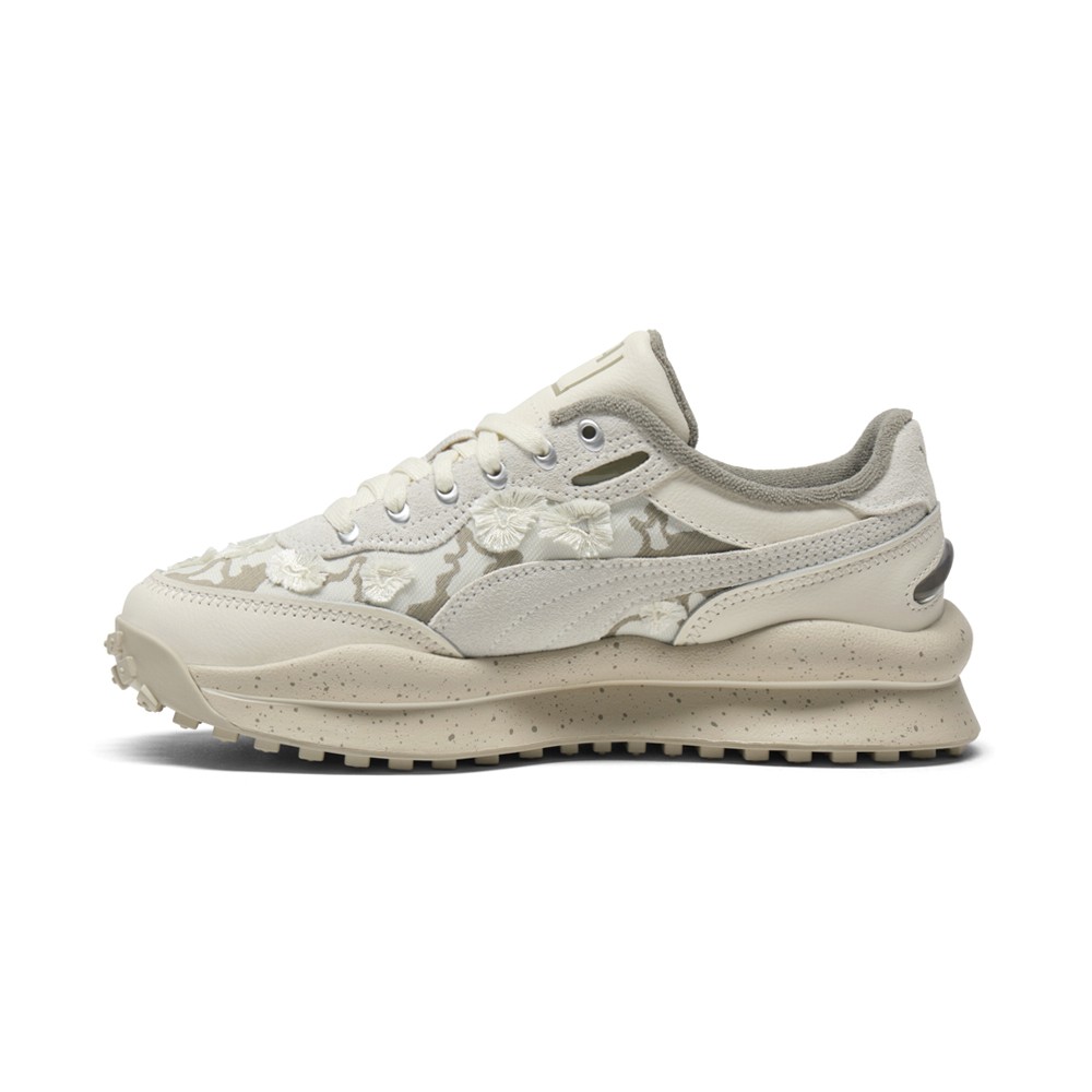 PUMA Style Rider Trim Floral Lace Up Womens White Sneakers Casual Shoes 4035320