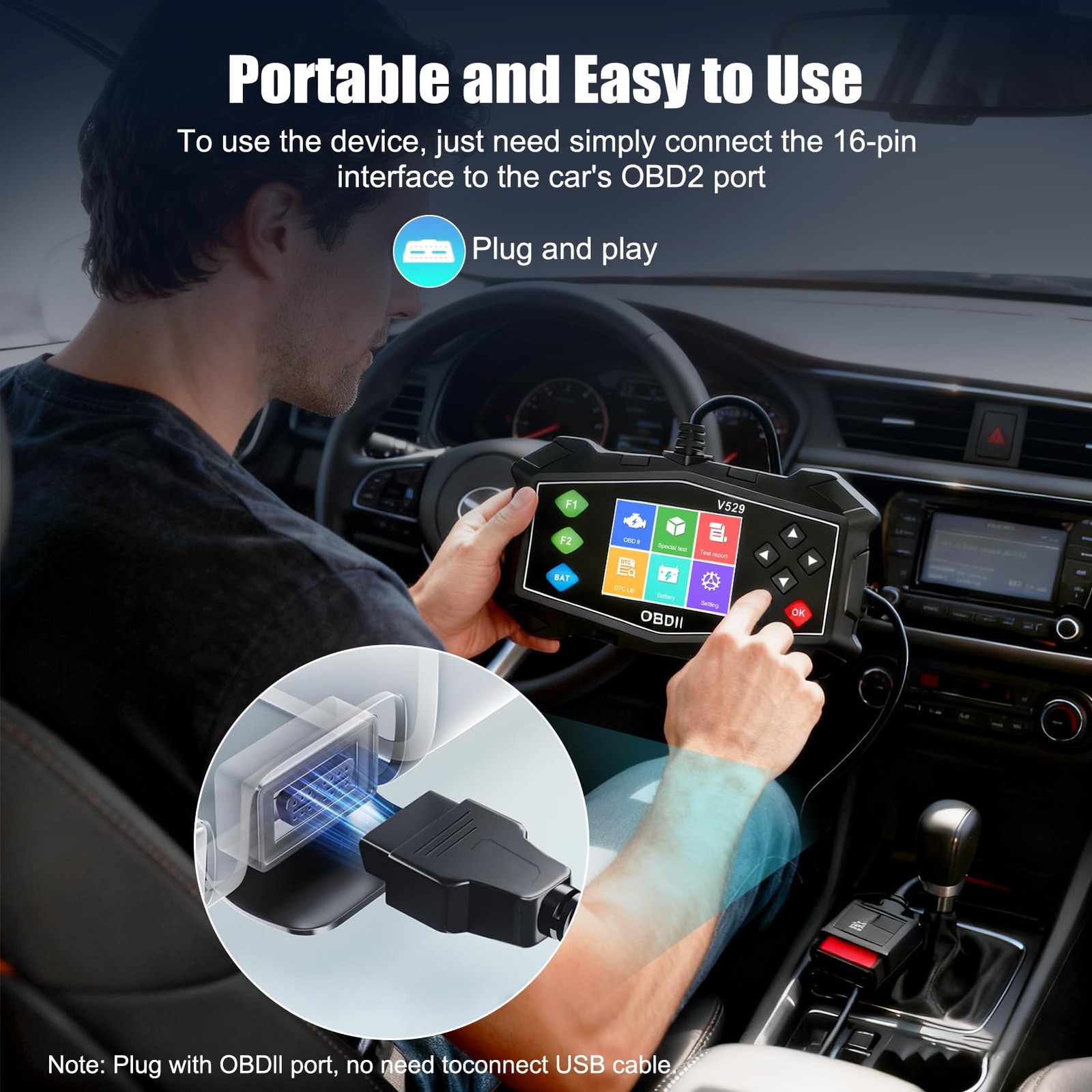 VECOONEEN OBD2 Scanner Diagnostic Code Reader,Automotive 1Pack, OBDIIBlack