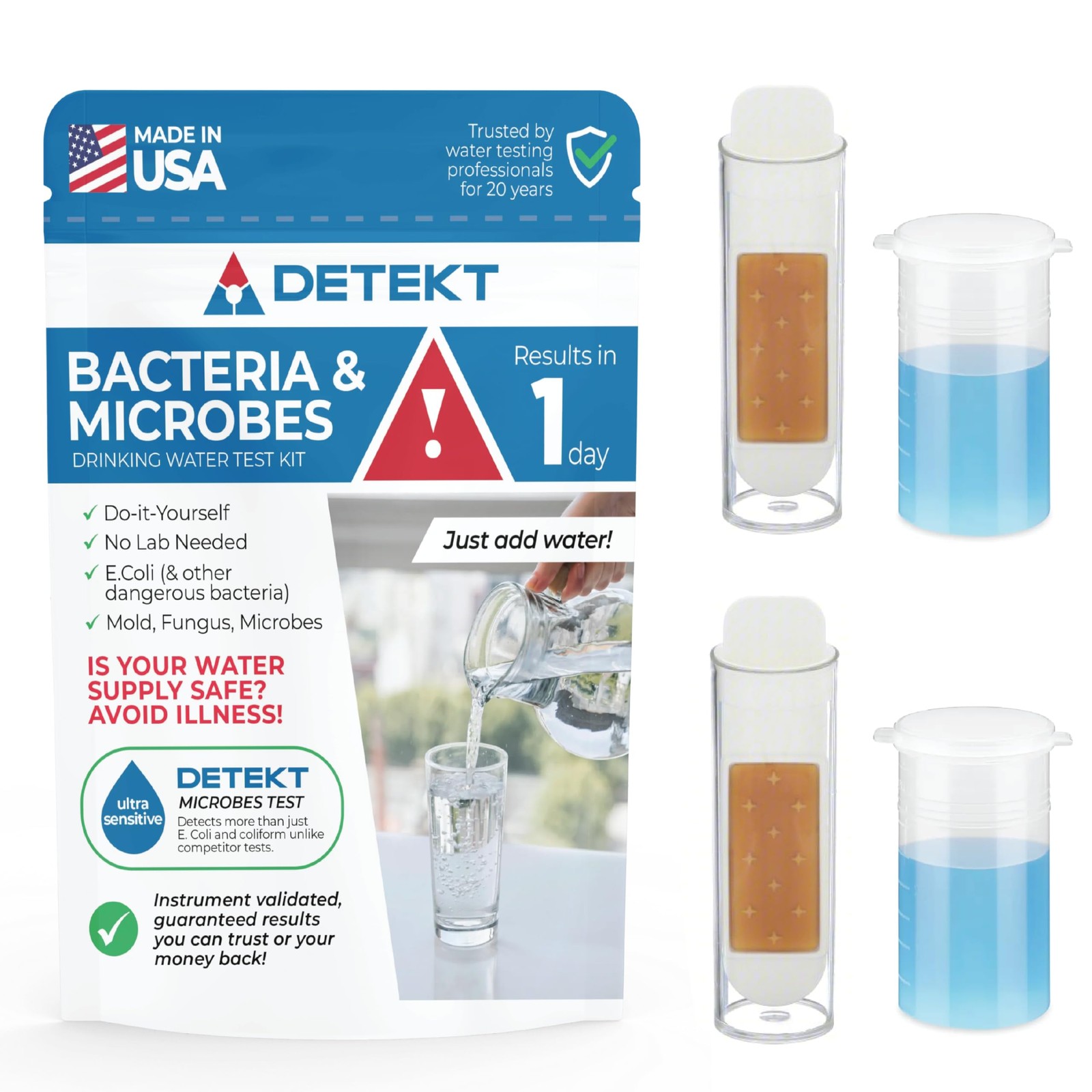 #1 Bacteria in Water Test Kit by ® – Detect Bacteria, Mold, Fungus in Drinkin...