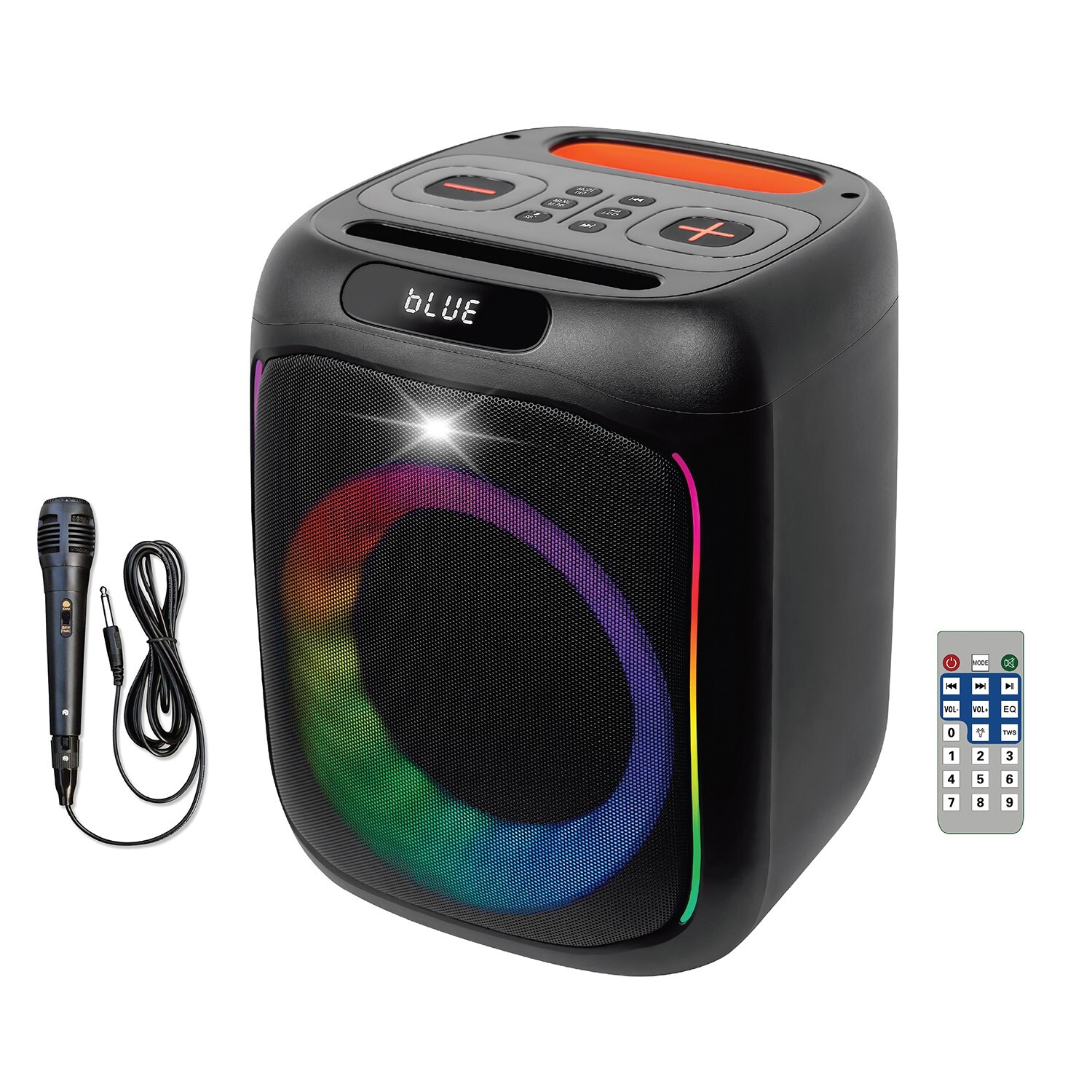 Boytone BT-63K, Bluetooth Speaker Karaoke Machine with Wire Mic, LED DJ Lights
