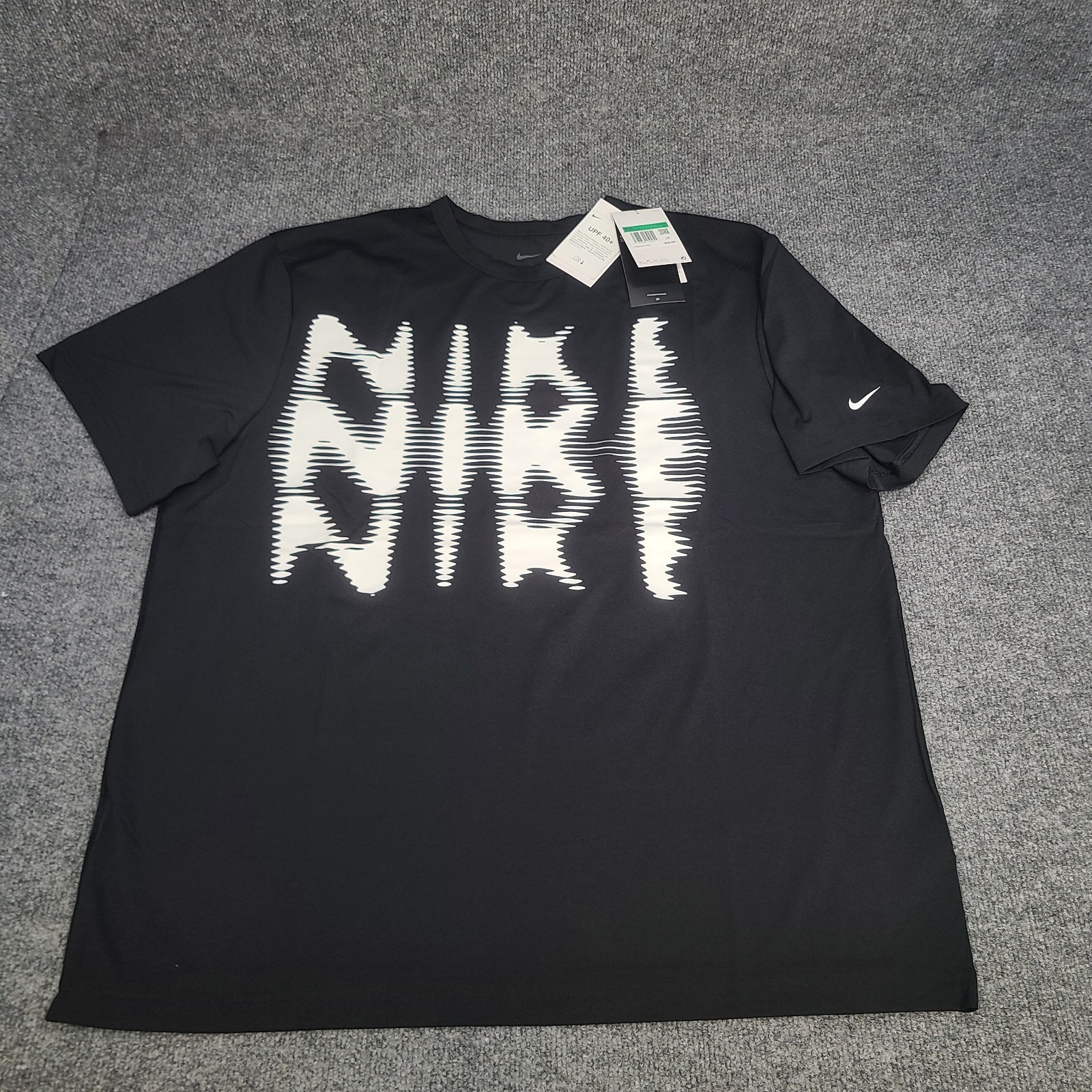 Nike Shirt Mens XL Black Hyverse Dri Fit UV Short Sleeve Fitness Top UPF 40+