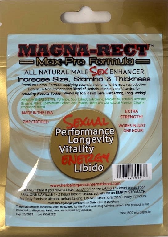 Magna-Rect Gold Max-Pro Premium Formula Male Enhancer Enlargement 30/Display