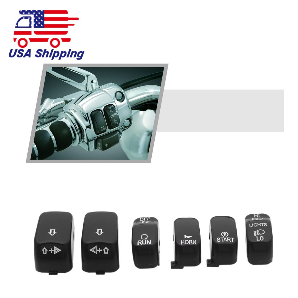 Hand Control Buttons Switch Housing Cover Cap Kit For Harley Sportster Softail