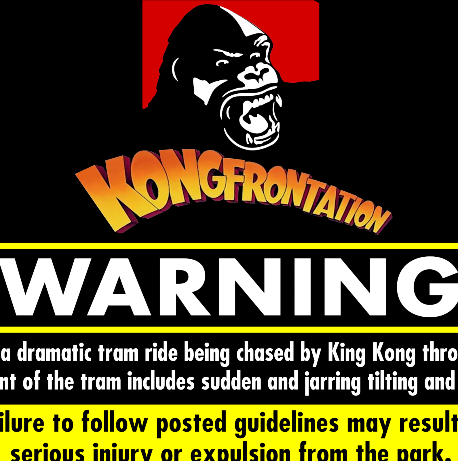 Kongfrontation Universal Studios Orlando Florida Warning Sign Poster