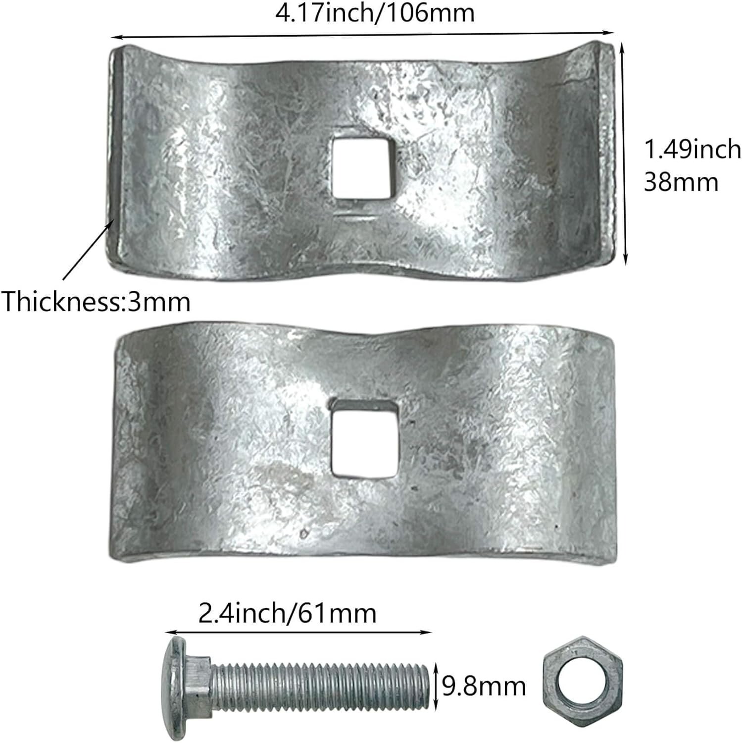8 Set 1-5/8" Galvanized Steel Saddle & Kennel Clamps for Pipe Panel Frames