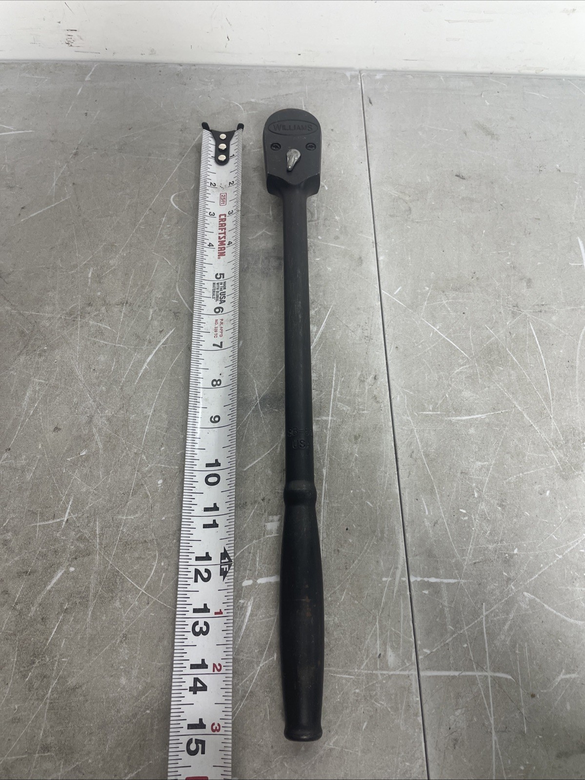 1/2"Dr 15"Long Black Finish Enclosed Narrow Head Ratchet Williams USA SB-52EHLA