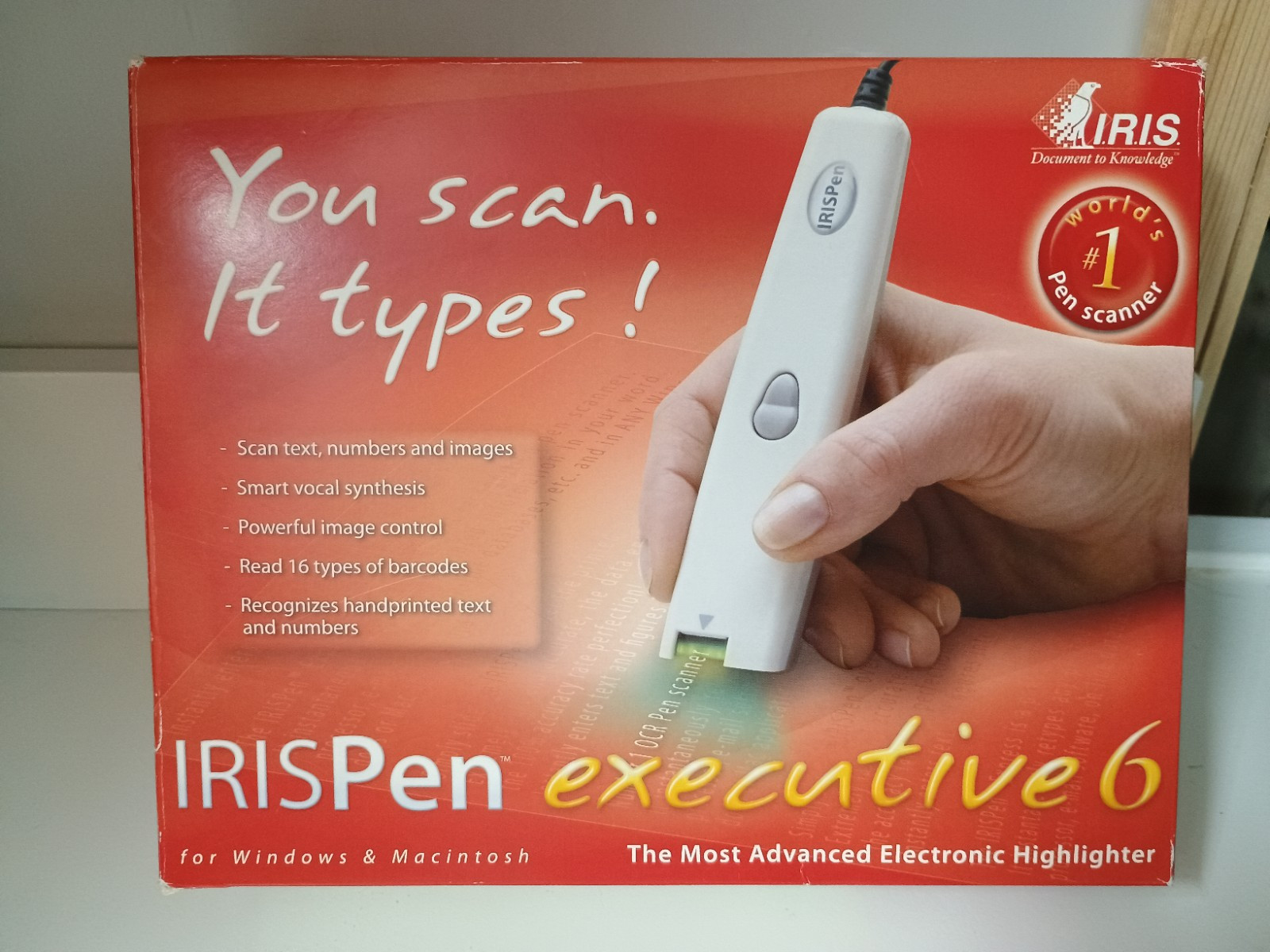 Iris Pen Executive 6 Handheld Text, Handwriting, Barcode Scanner Pen