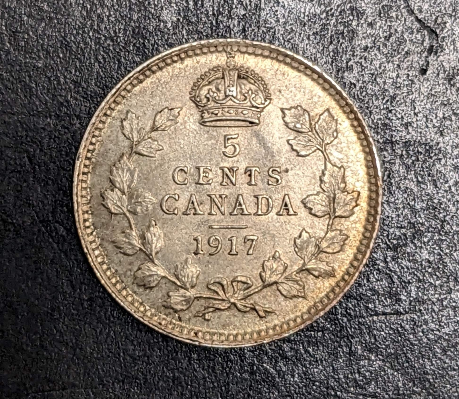 1917 Canada 5 Cent Silver