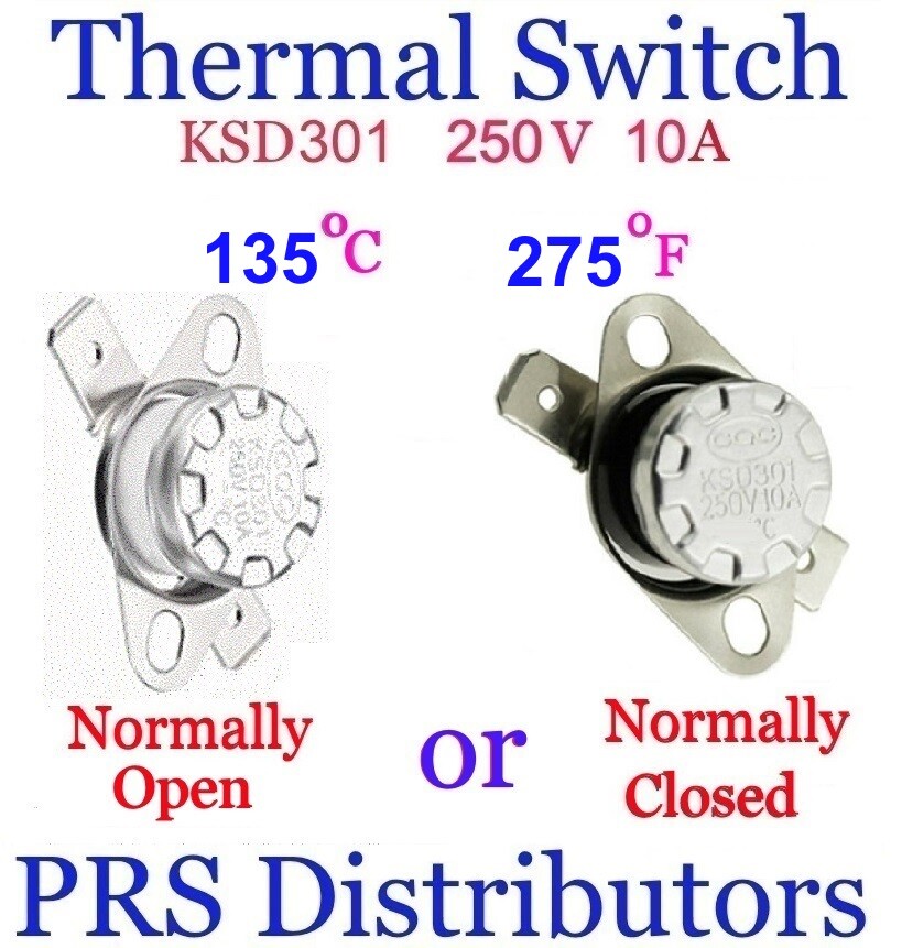 KSD301 10A 250V 135°C 275°F Thermostat Temperature Switch Thermal control Switch