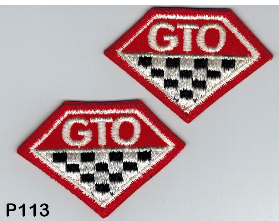 GTO Vintage 1960's Sew On Patches 2PC   Hot Rod Rat Rod Cool   GTO
