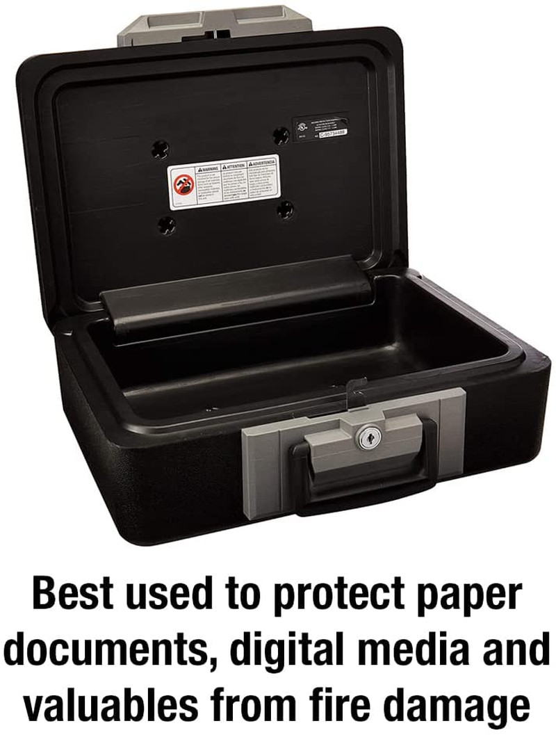 Sentrysafe Fireproof Safe Box with Key Lock, Chest Safe with Carrying Handle